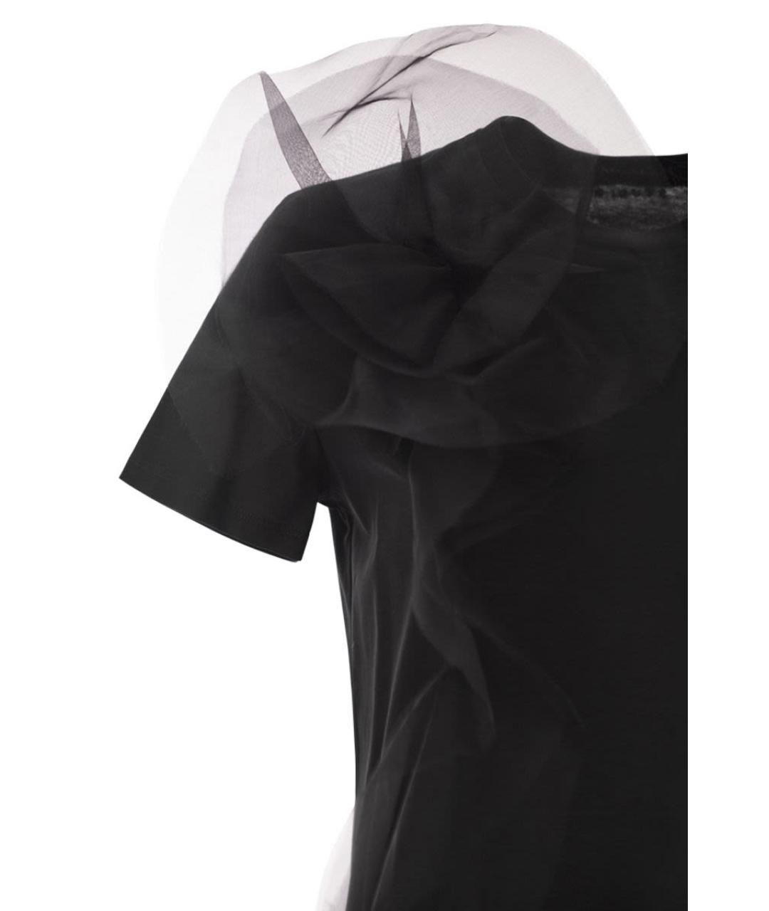 MAX MARA Черная хлопковая футболка, фото 4