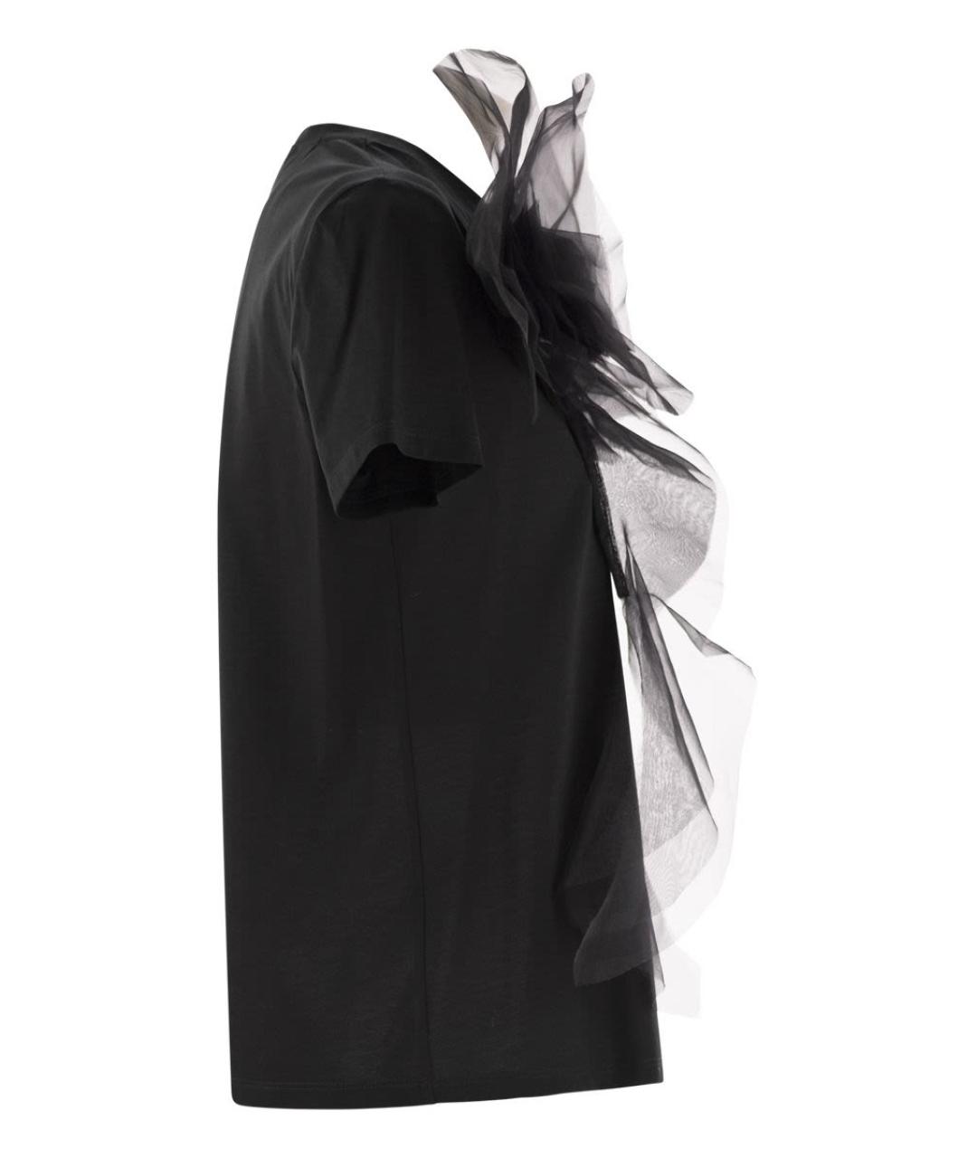 MAX MARA Черная хлопковая футболка, фото 3