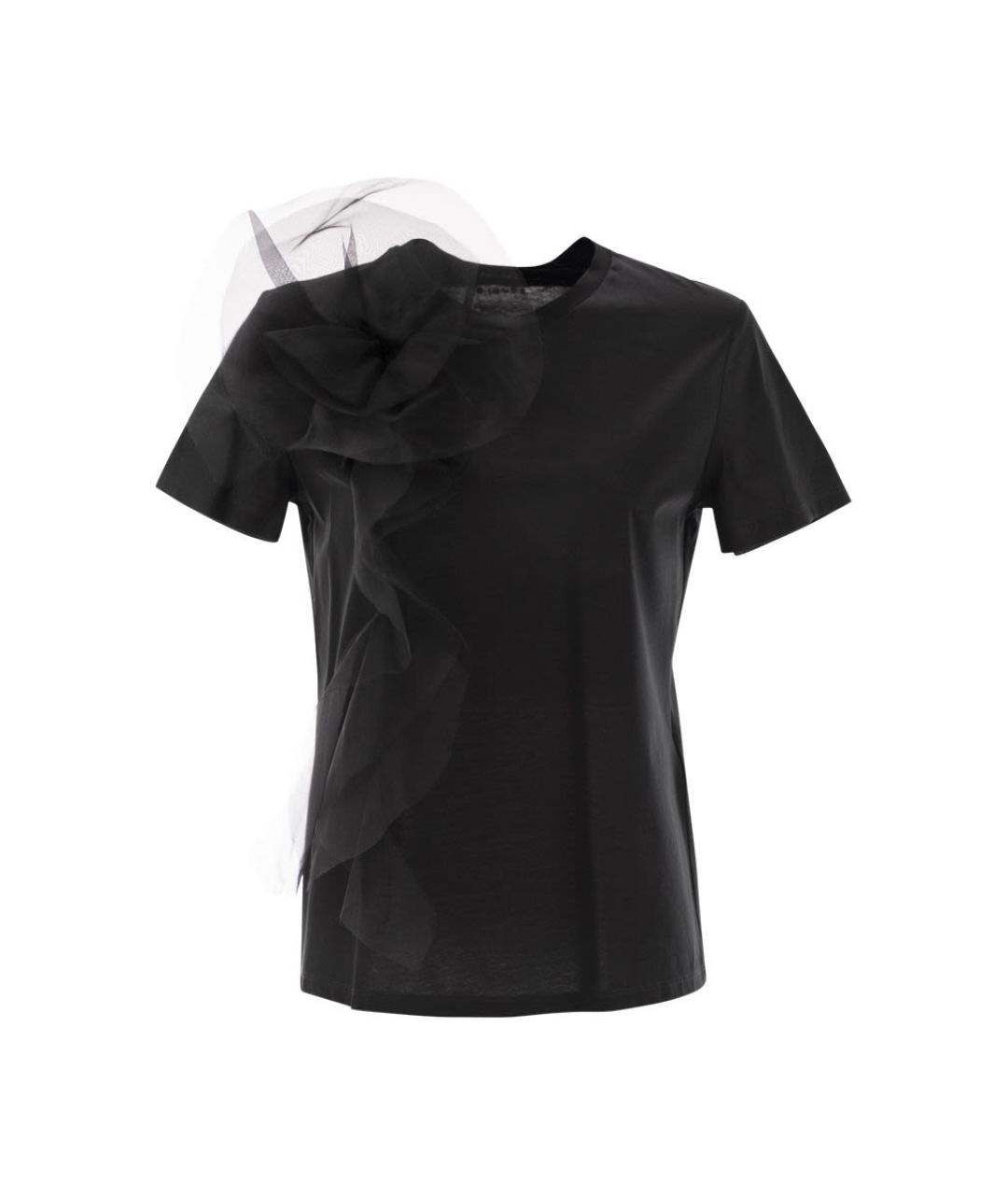 MAX MARA Черная хлопковая футболка, фото 1