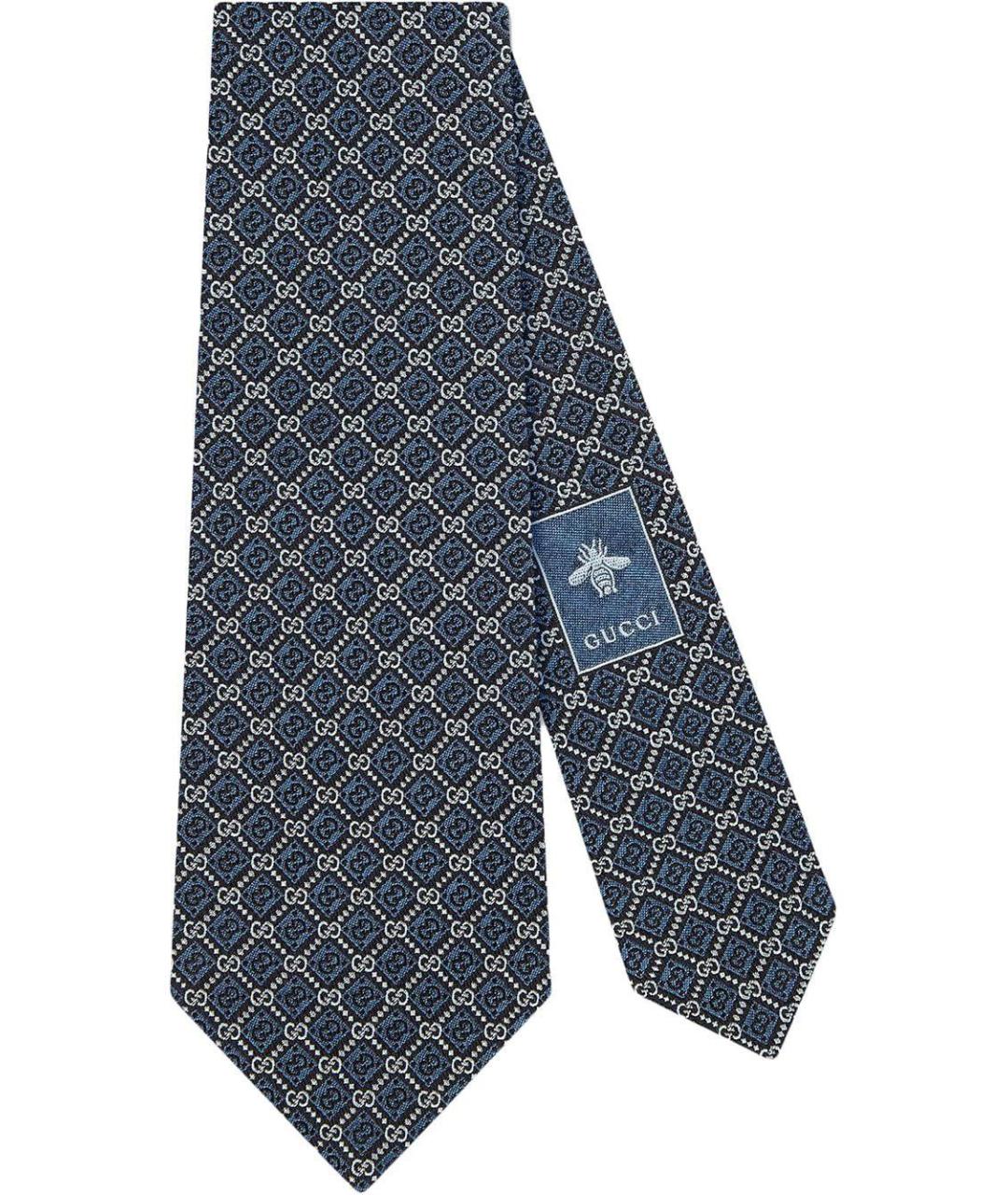 GUCCI Синий шелковый галстук, фото 1