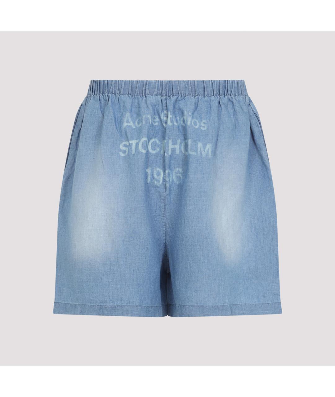 ACNE STUDIOS Голубые хлопковые шорты, фото 2