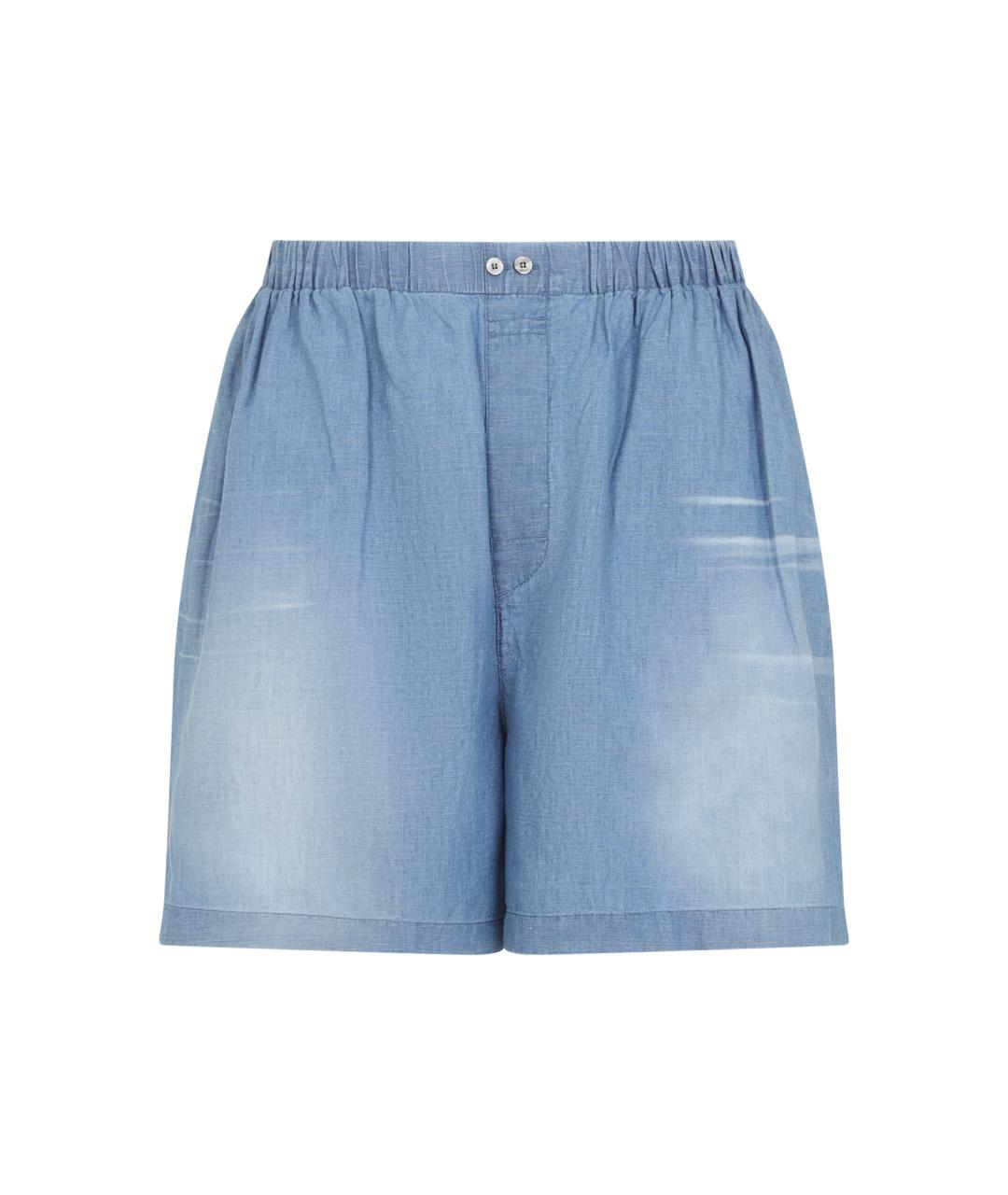 ACNE STUDIOS Голубые хлопковые шорты, фото 1
