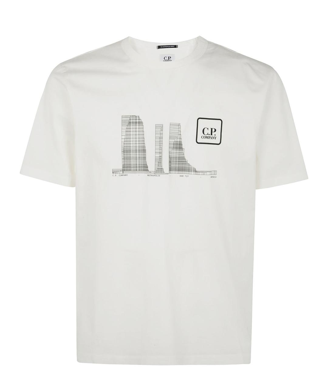 CP COMPANY Белая хлопковая футболка, фото 1