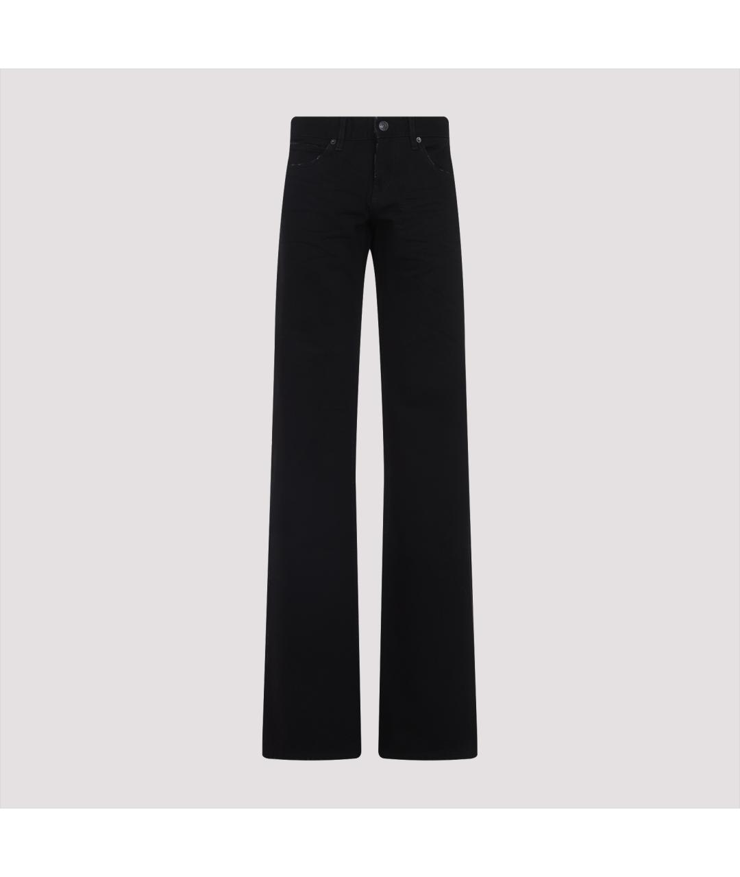 BALENCIAGA Черные хлопковые прямые брюки, фото 4