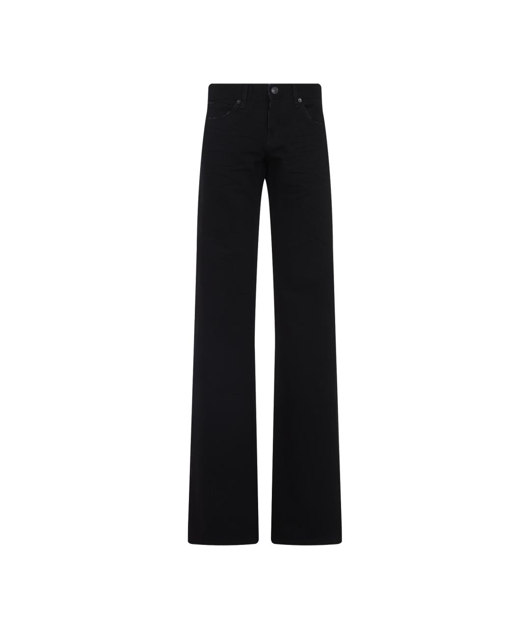 BALENCIAGA Черные хлопковые прямые брюки, фото 2