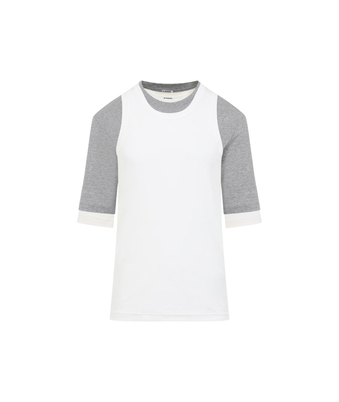 JIL SANDER Серая хлопковая футболка, фото 1