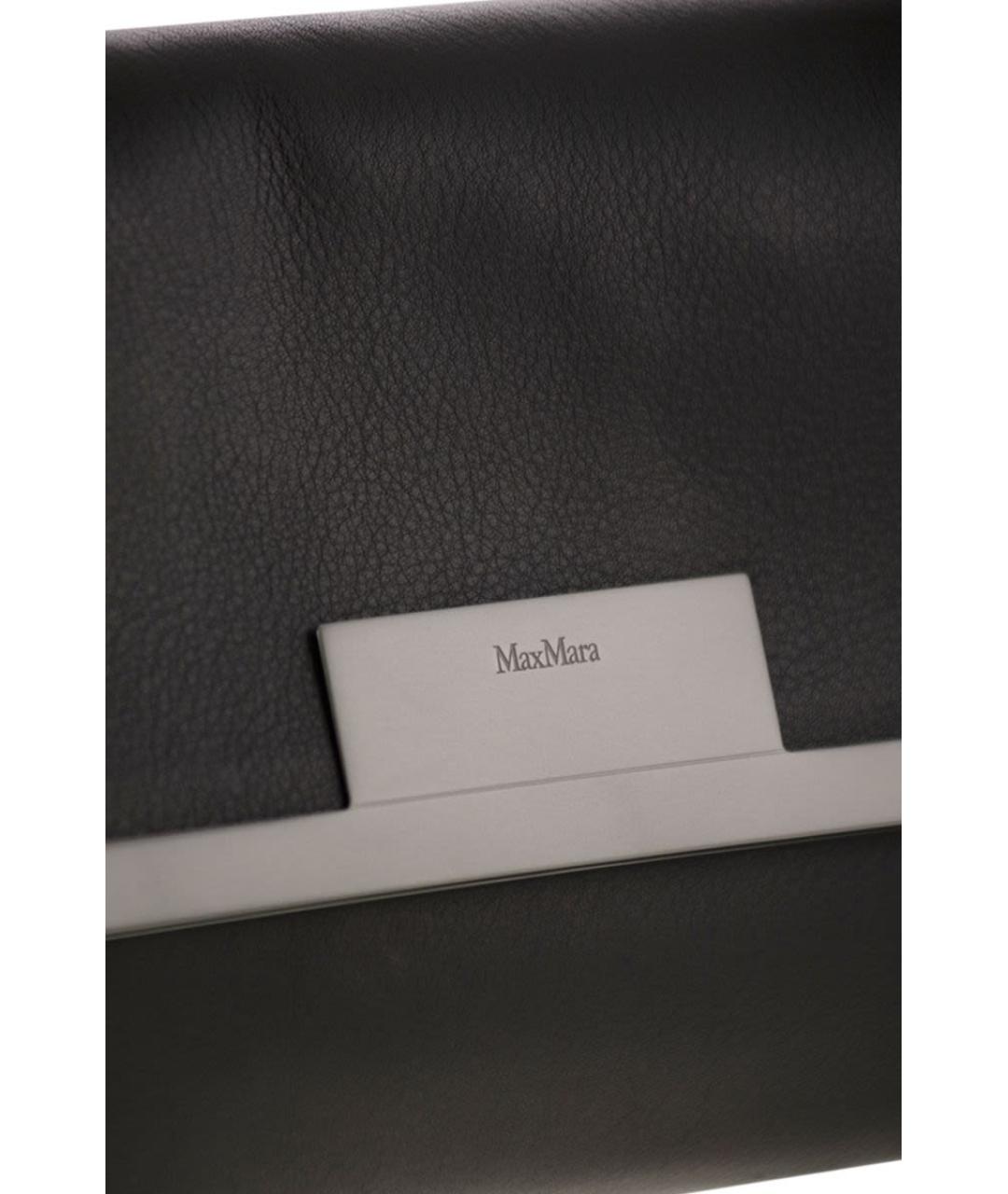 MAX MARA Черная кожаная сумка через плечо, фото 5