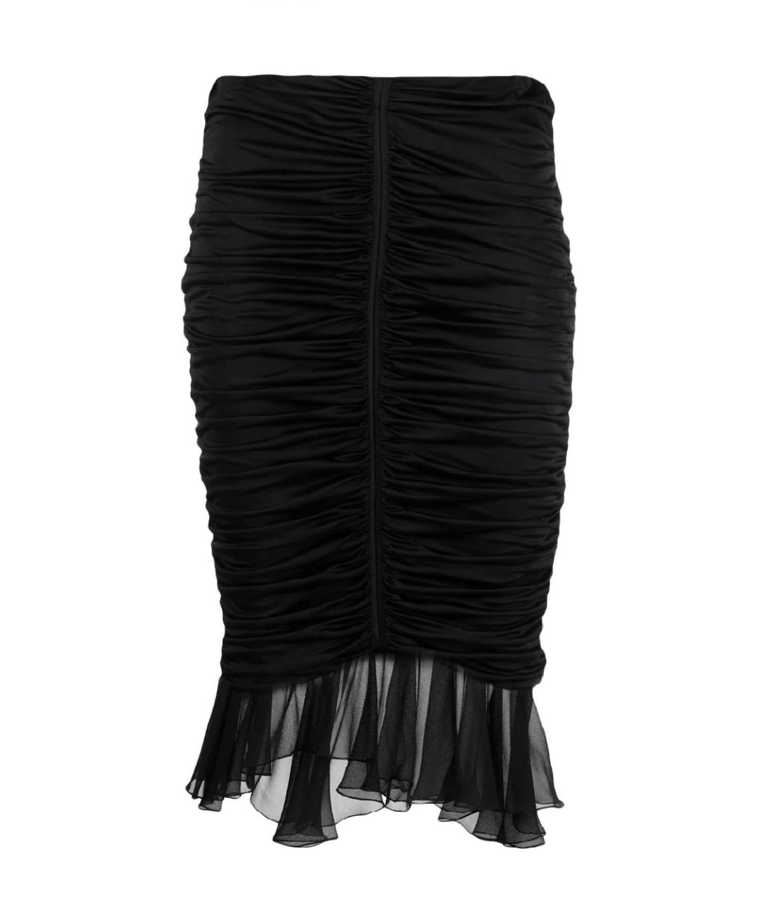 BLUMARINE Черная вискозная юбка миди, фото 1