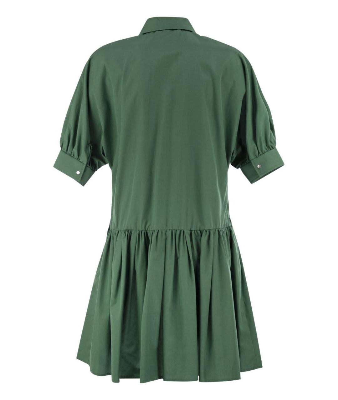 MAX MARA Зеленые хлопковое повседневное платье, фото 2