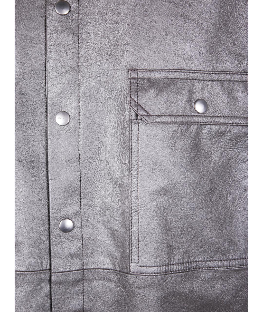 RICK OWENS Серый кожаный жилет, фото 3