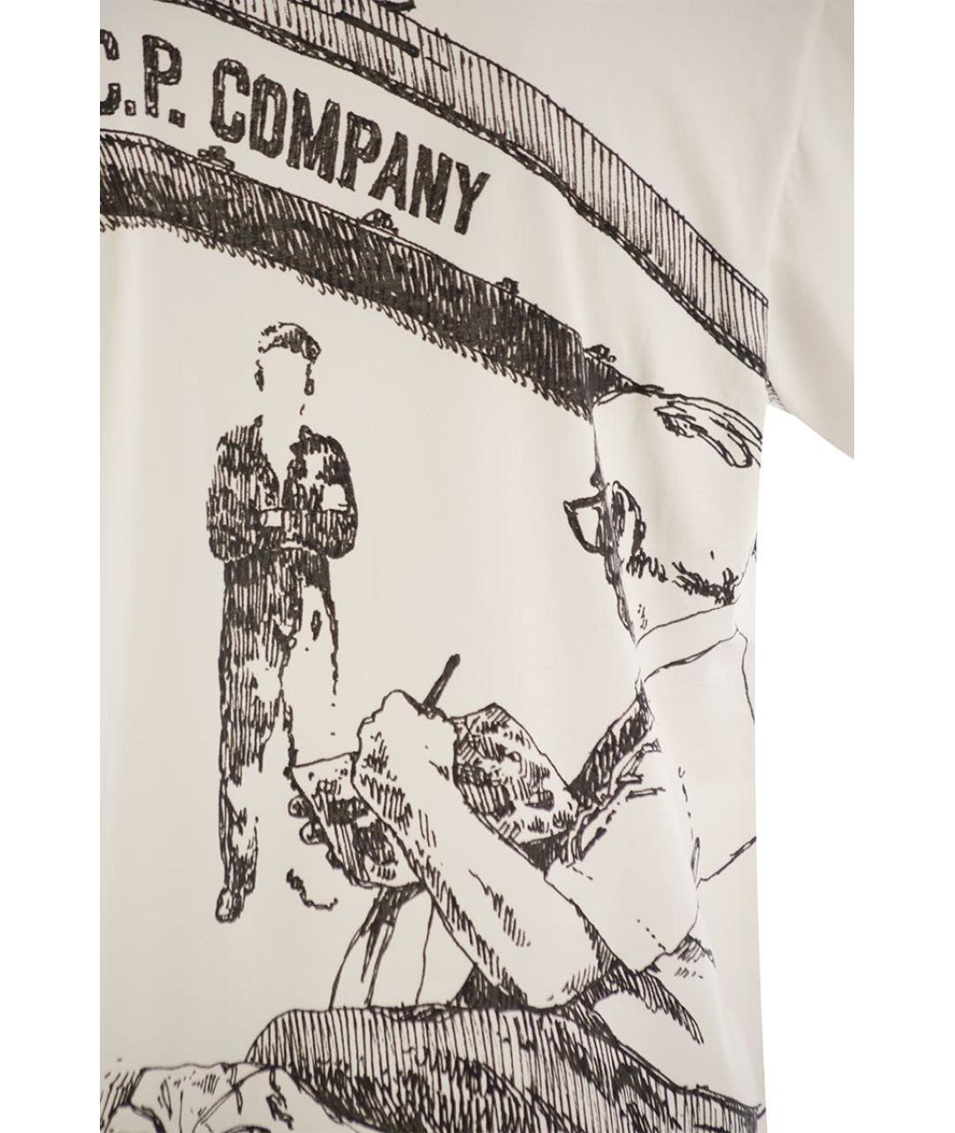 CP COMPANY Белая хлопковая футболка, фото 4