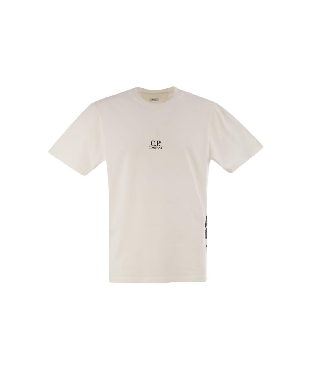CP COMPANY Белая хлопковая футболка, фото 1