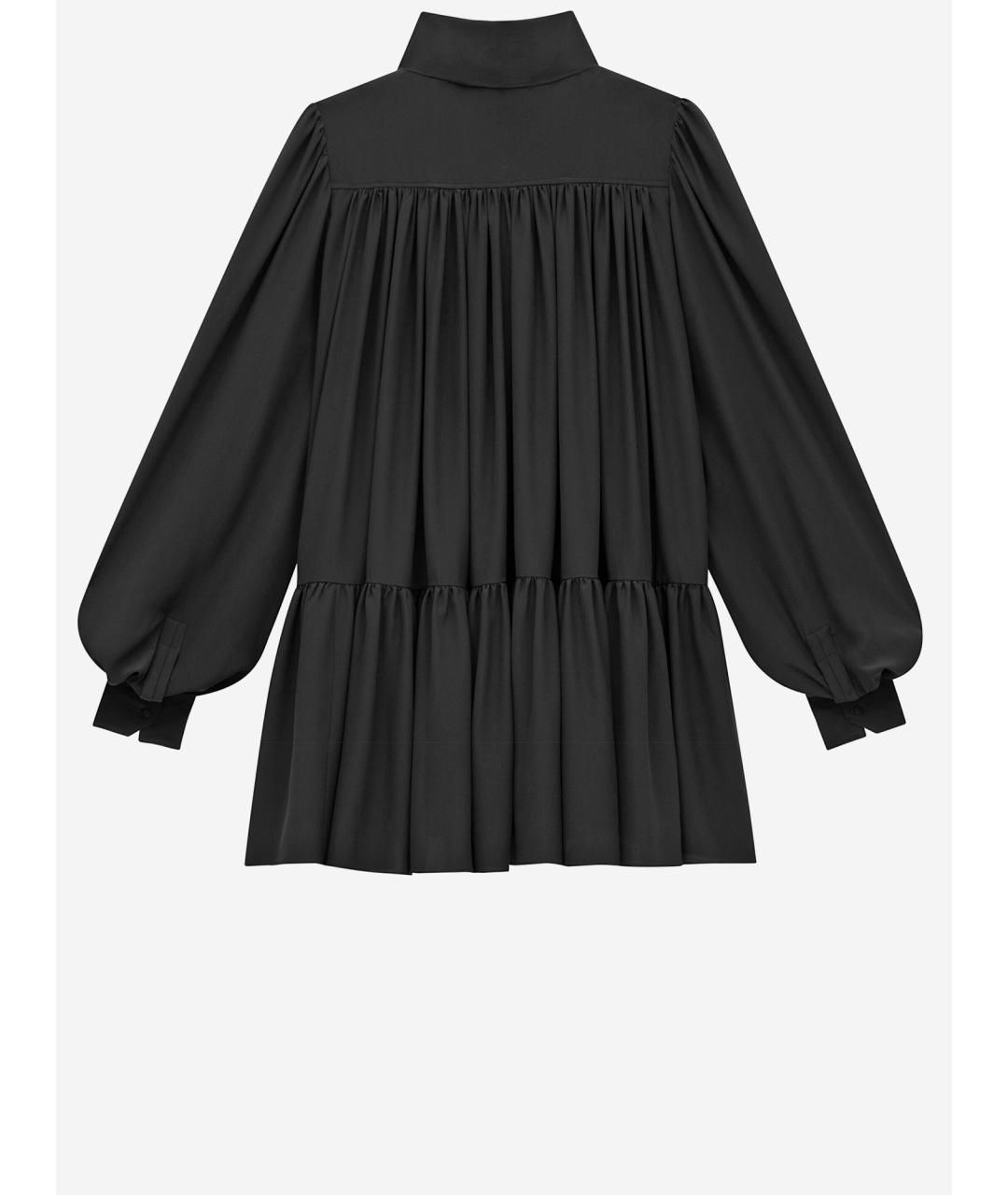 SAINT LAURENT Черное шелковое платье, фото 2