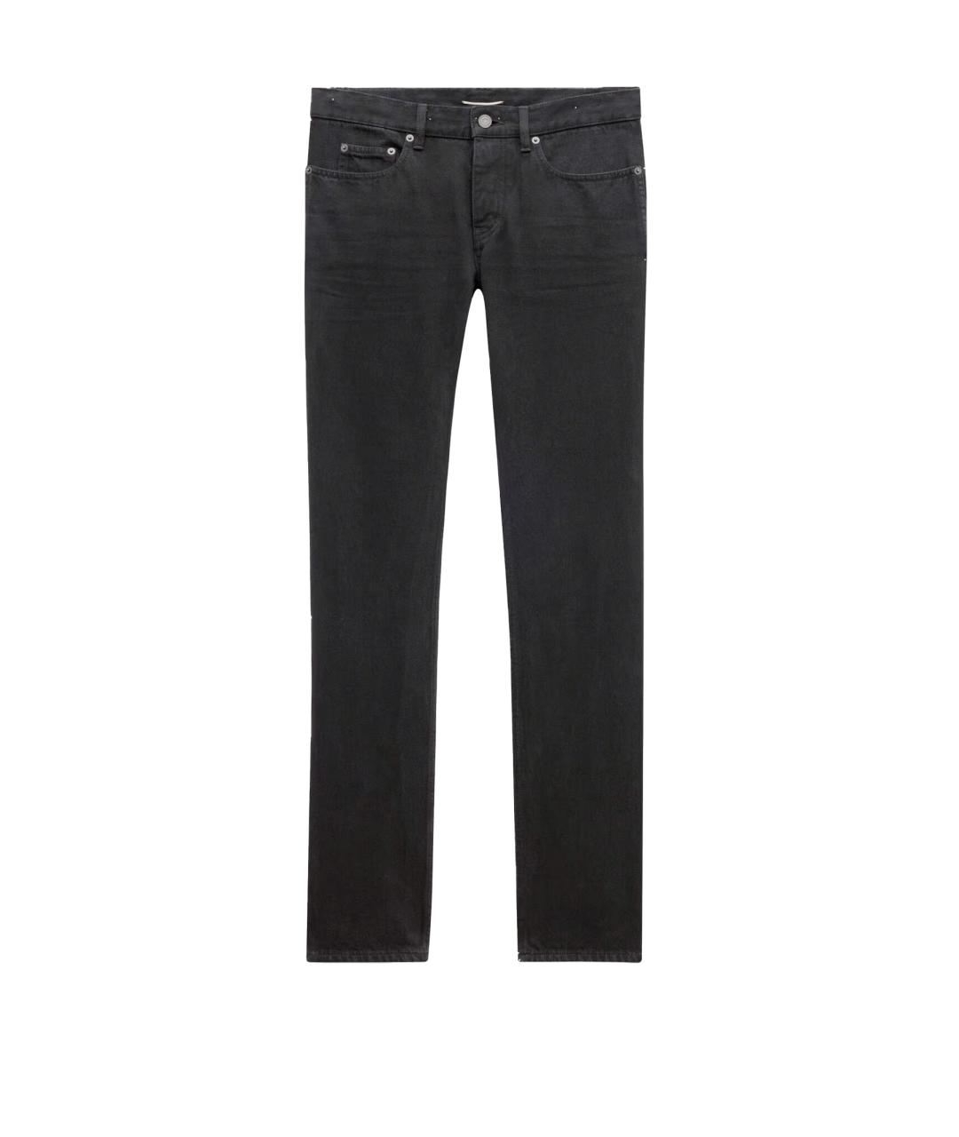 SAINT LAURENT Черные хлопковые повседневные брюки, фото 2