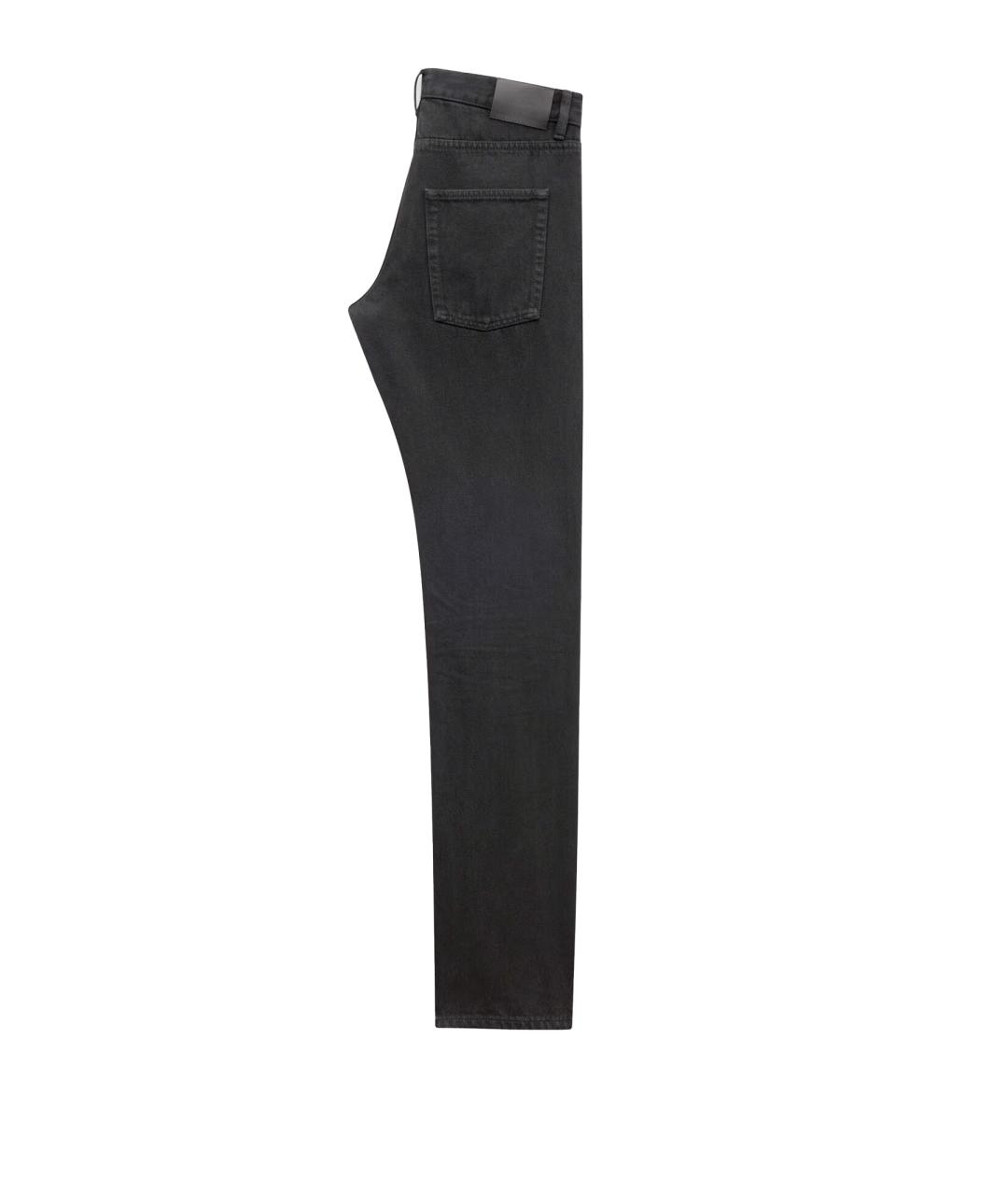 SAINT LAURENT Черные хлопковые повседневные брюки, фото 3