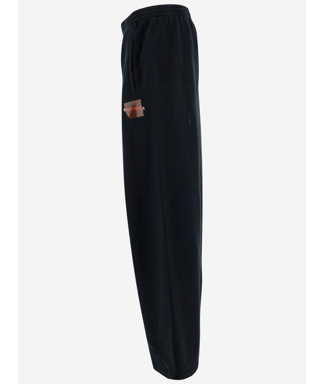 BALENCIAGA Черные хлопковые повседневные брюки, фото 3
