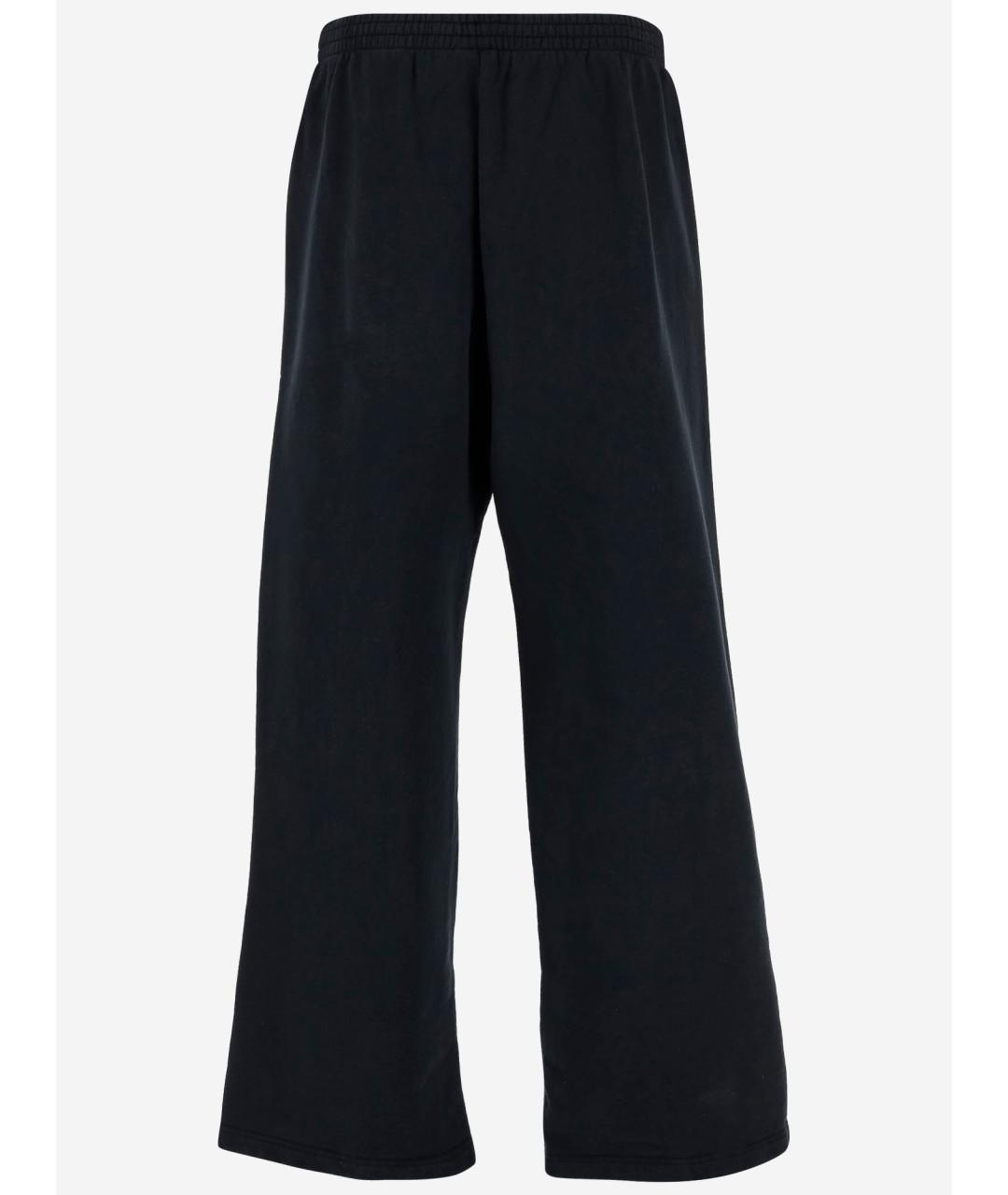 BALENCIAGA Черные хлопковые повседневные брюки, фото 2