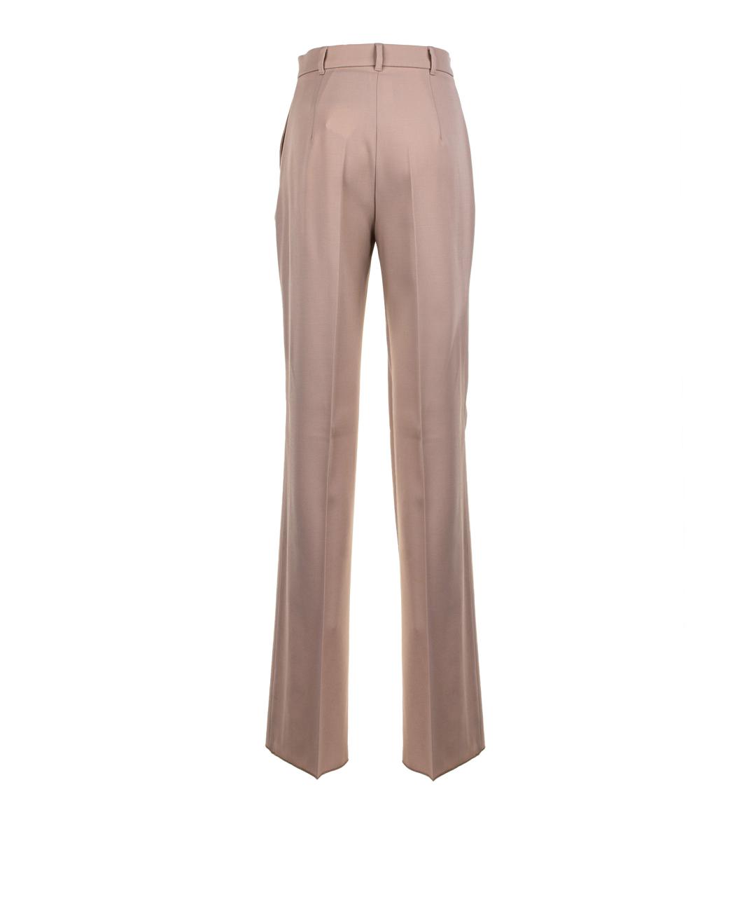 MAX MARA STUDIO Розовые шерстяные прямые брюки, фото 2