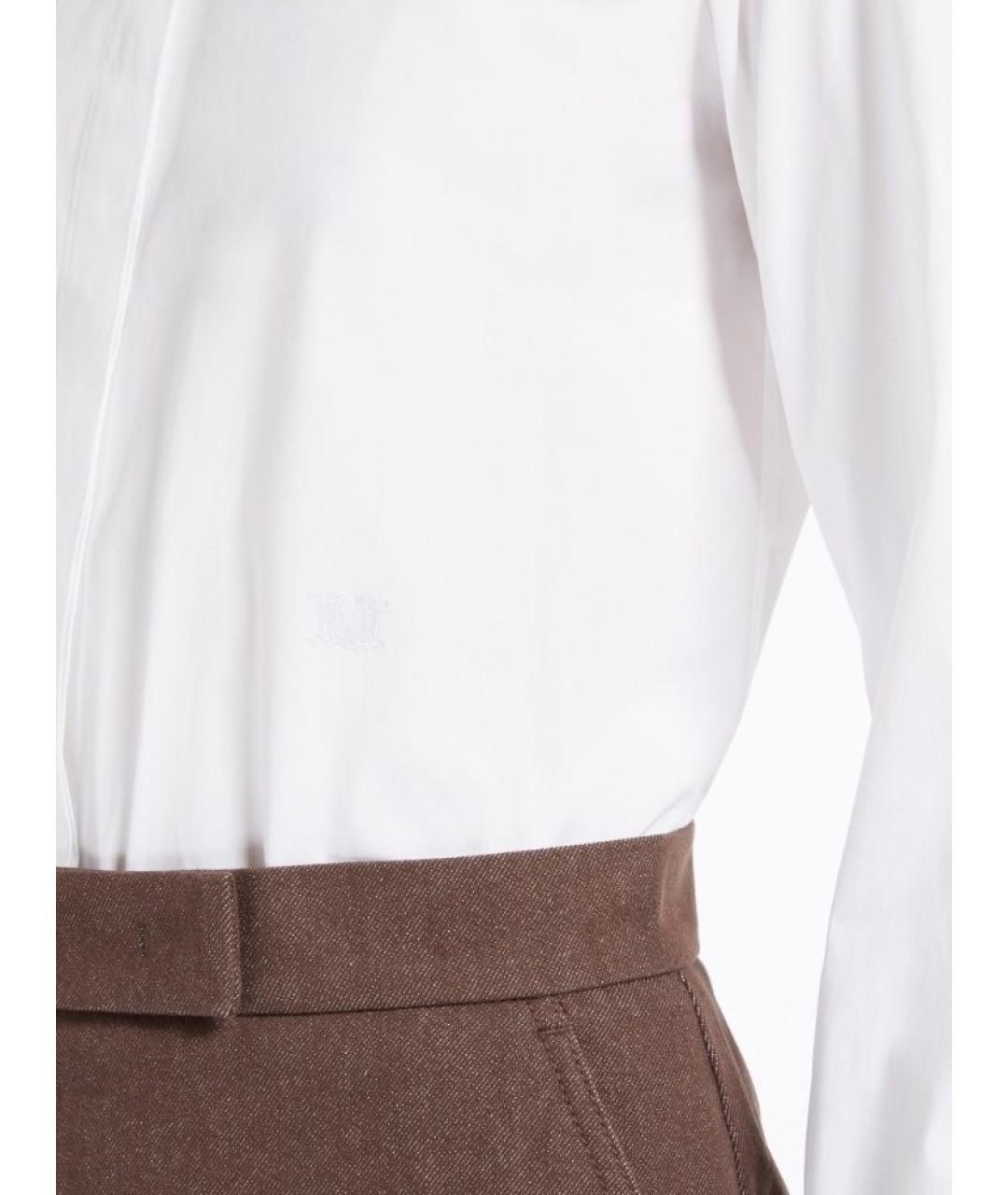 MAX MARA Белая хлопковая рубашка, фото 4