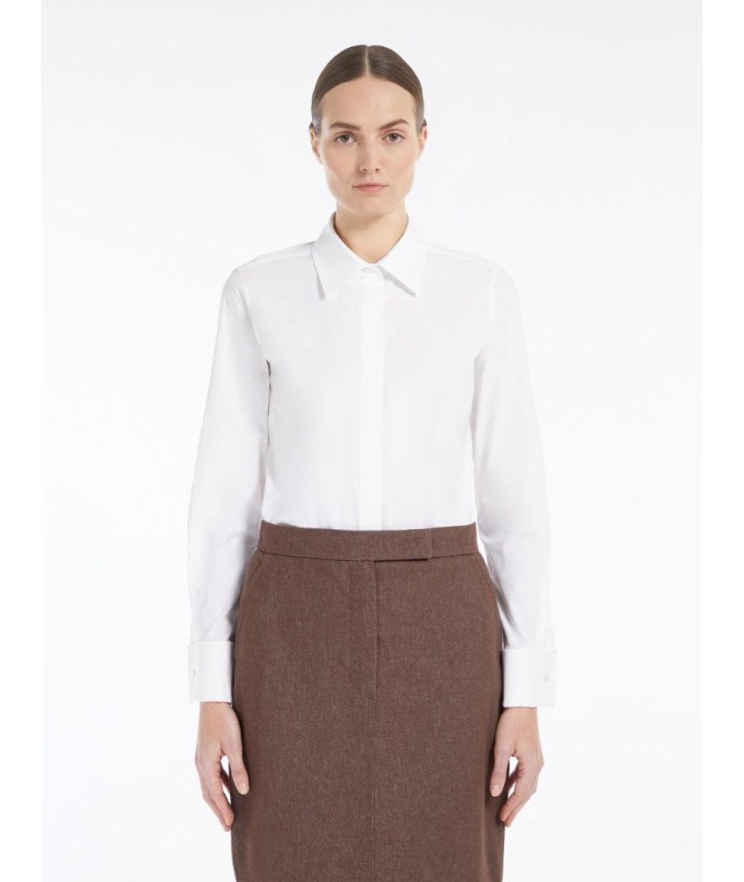 MAX MARA Белая хлопковая рубашка, фото 2
