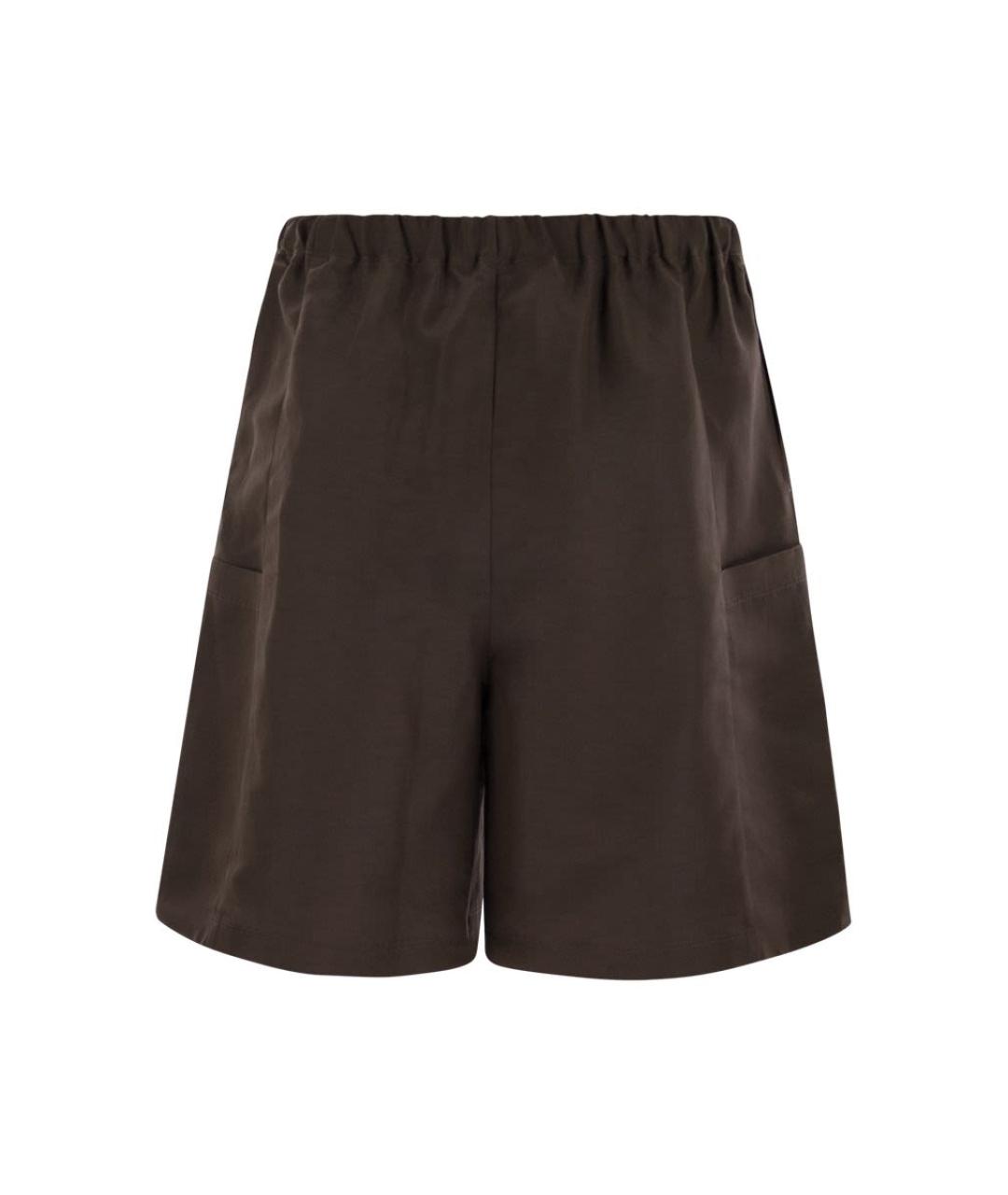 MAX MARA Коричневые льняные шорты, фото 2