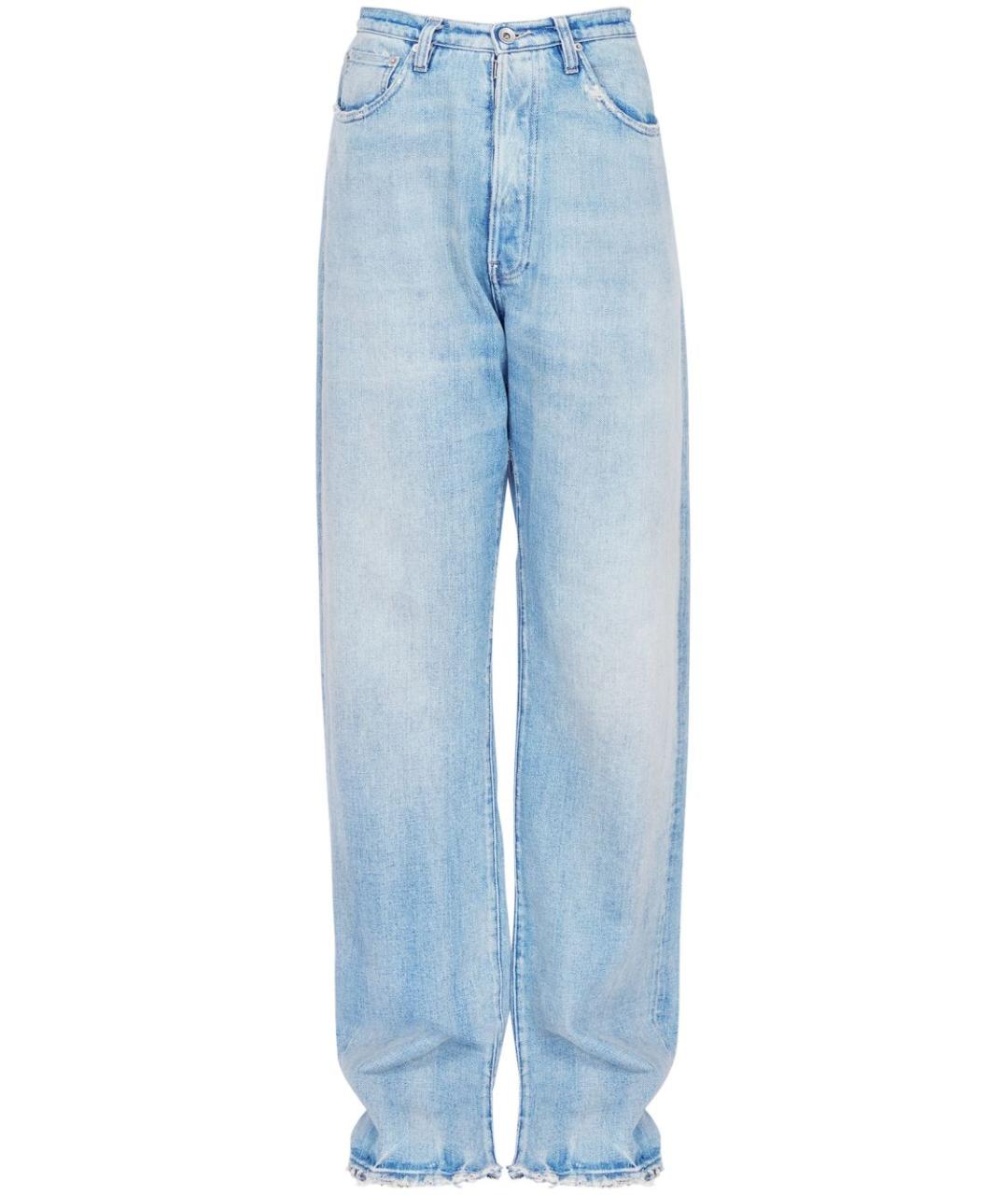 MAISON MARGIELA Голубые хлопковые прямые джинсы, фото 1