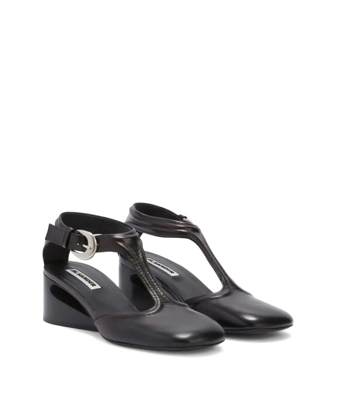 JIL SANDER Черные кожаные сандалии, фото 3