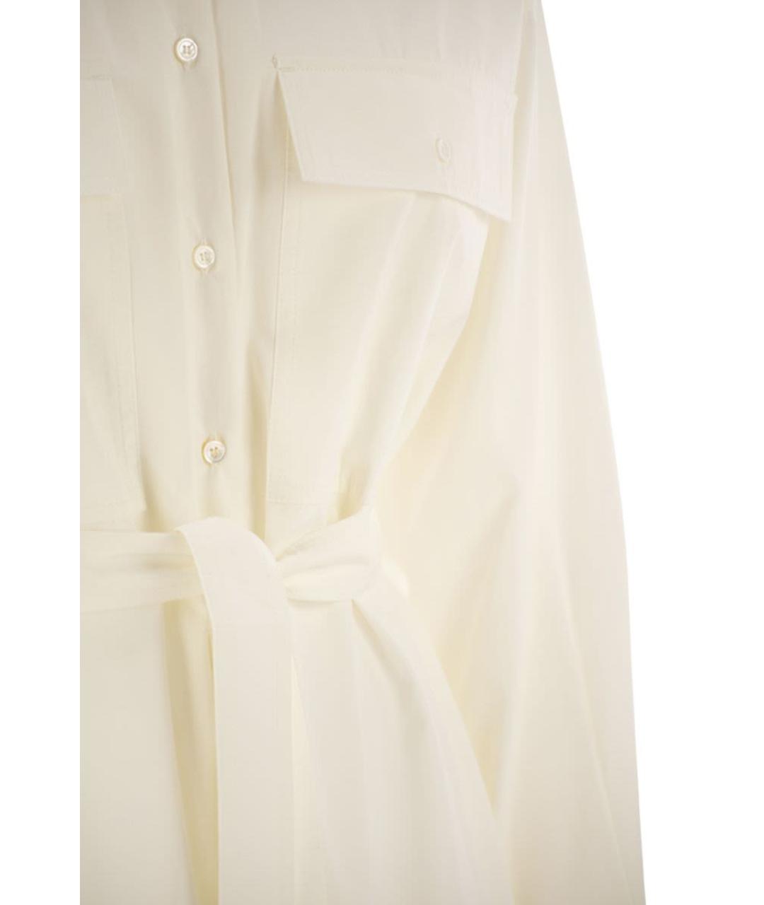 WEEKEND MAX MARA Белое хлопковое повседневное платье, фото 4