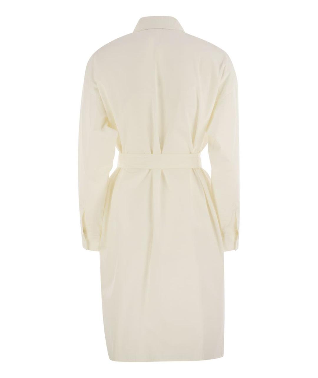 WEEKEND MAX MARA Белое хлопковое повседневное платье, фото 2