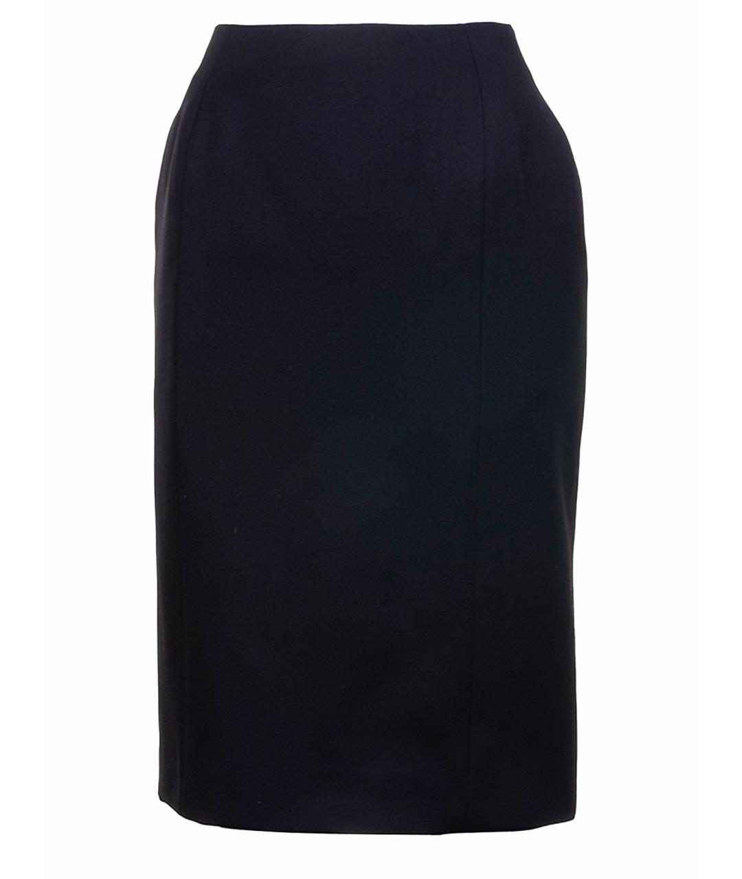BALENCIAGA Черная шерстяная юбка миди, фото 1