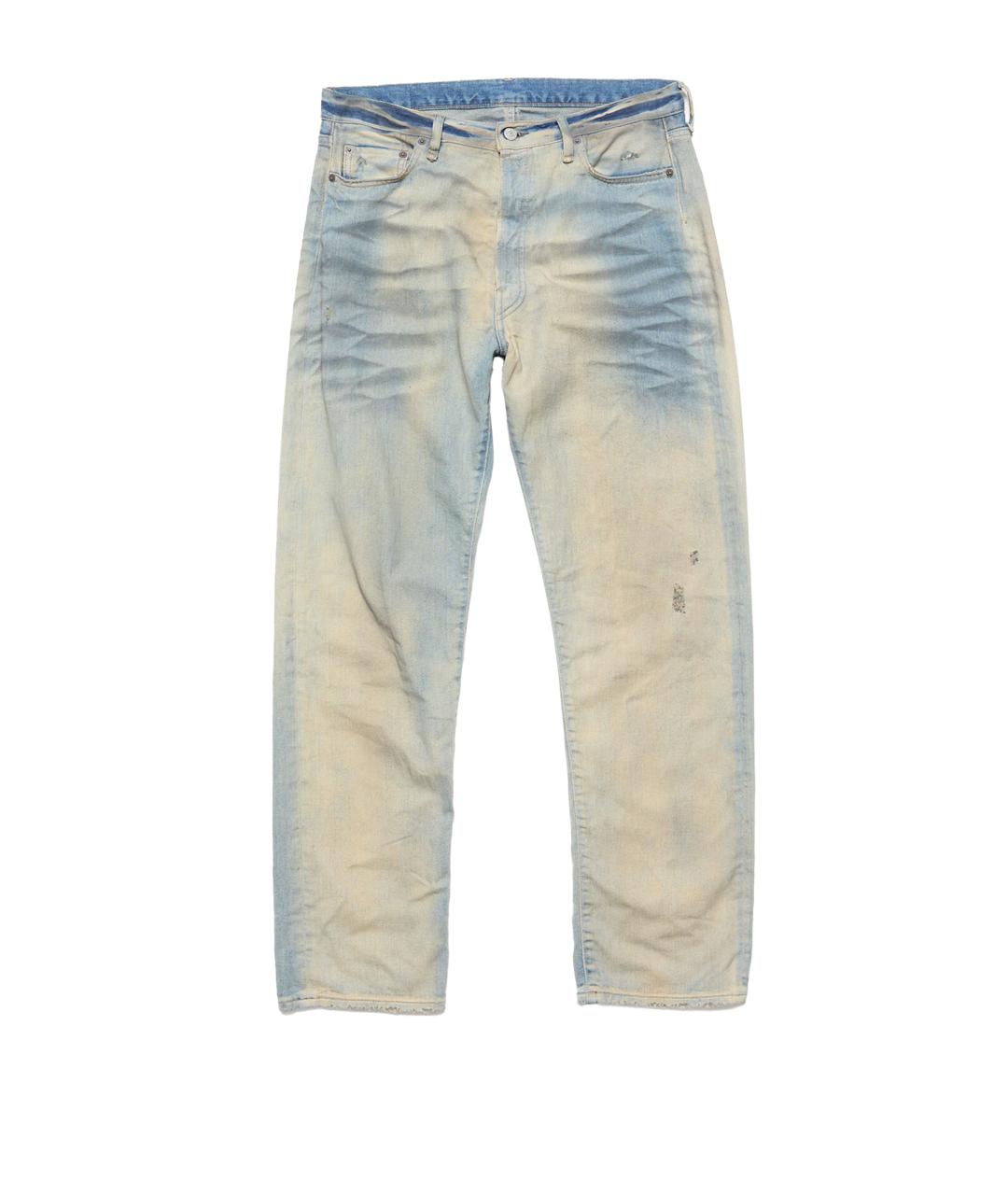 ACNE STUDIOS Голубые атласные повседневные брюки, фото 1