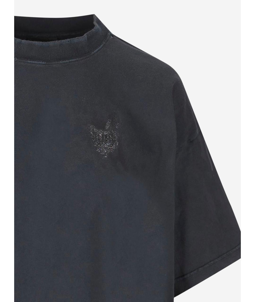 BALENCIAGA Серая хлопковая футболка, фото 3