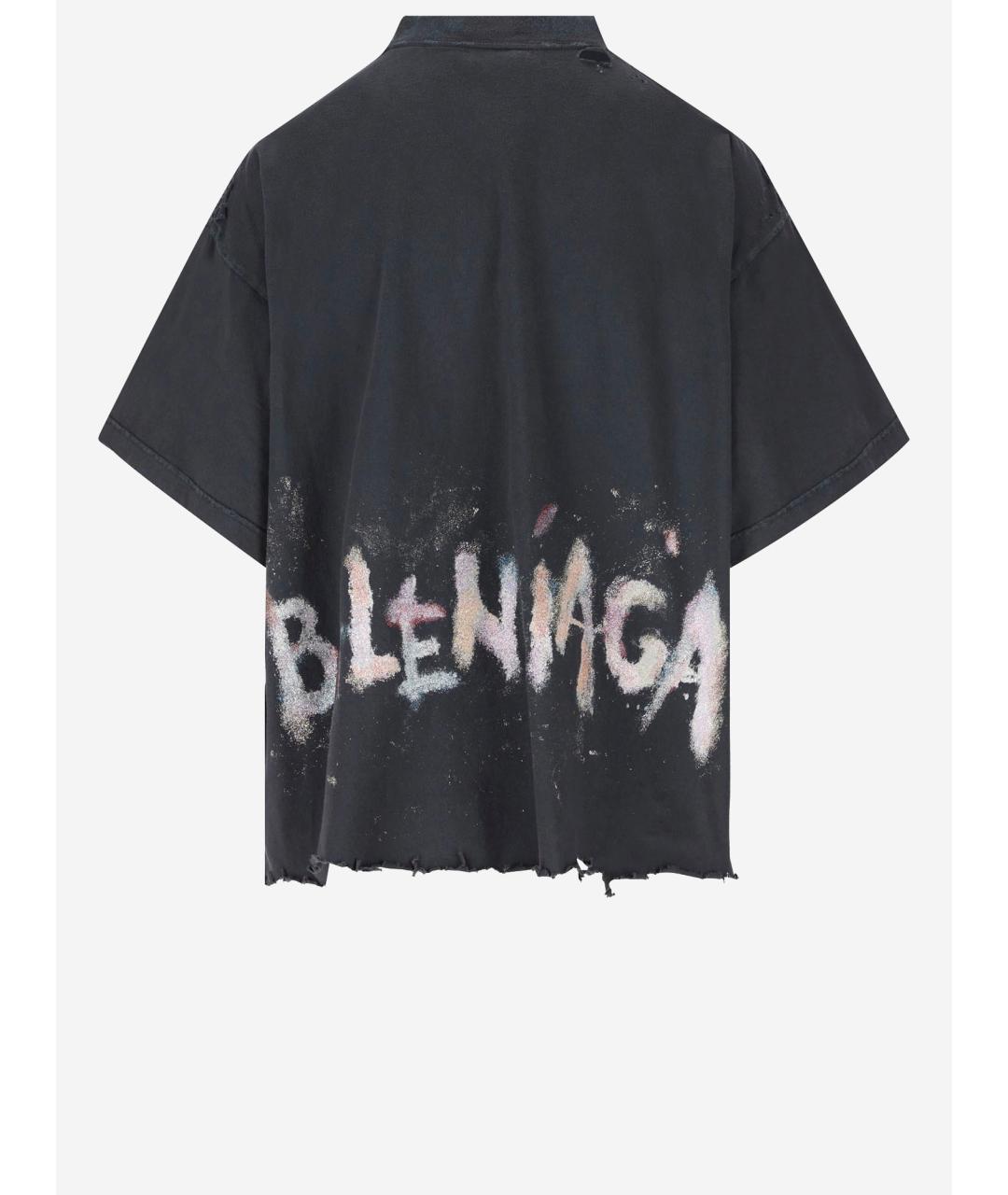 BALENCIAGA Серая хлопковая футболка, фото 2