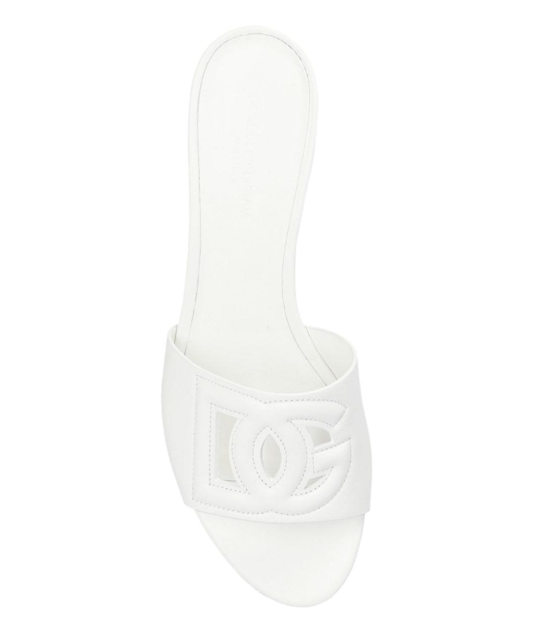 DOLCE&GABBANA Белые кожаные мюли, фото 5