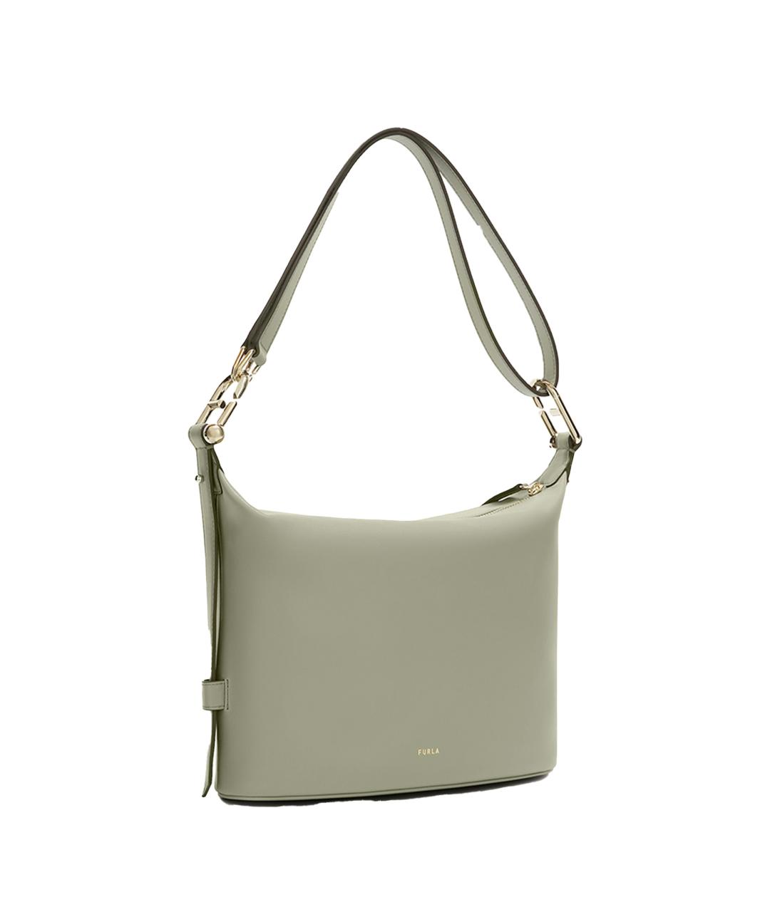 FURLA Зеленая кожаная сумка через плечо, фото 2