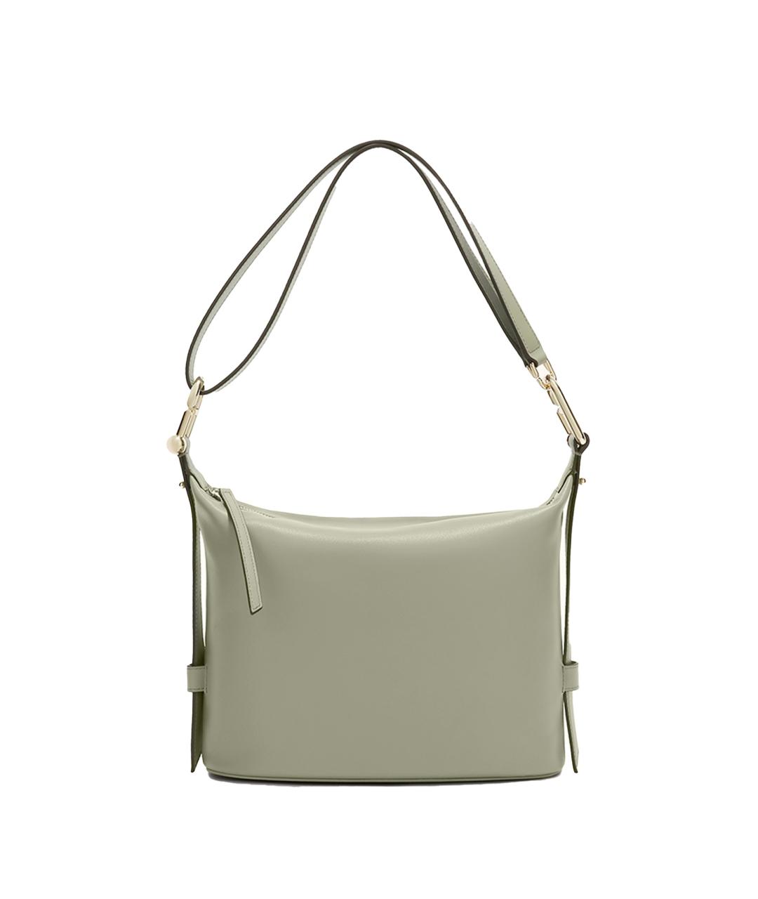 FURLA Зеленая кожаная сумка через плечо, фото 1