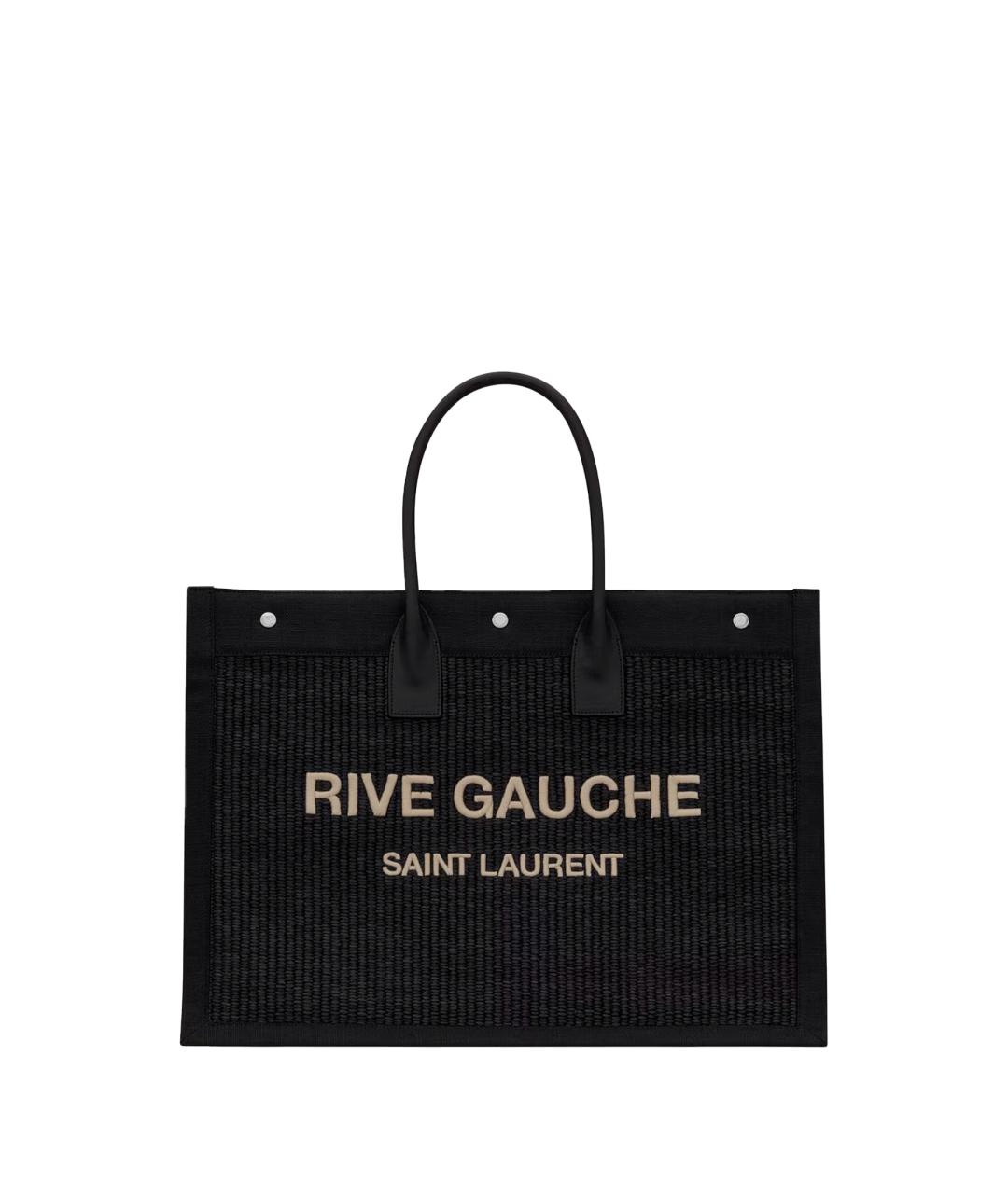 SAINT LAURENT Черная пелетеная сумка тоут, фото 4