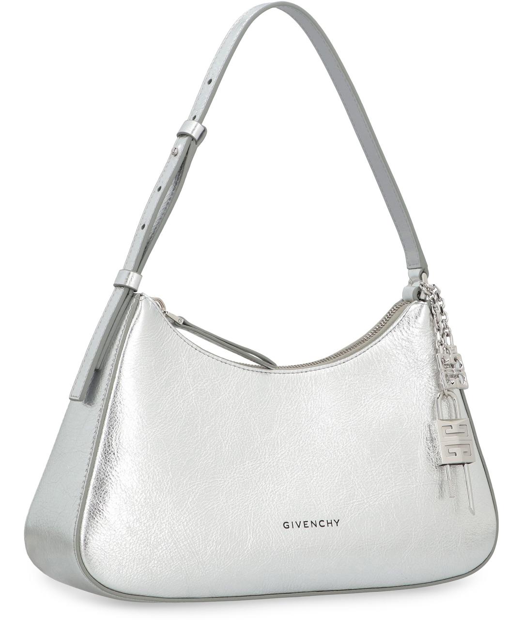 GIVENCHY Серебряная кожаная сумка через плечо, фото 2