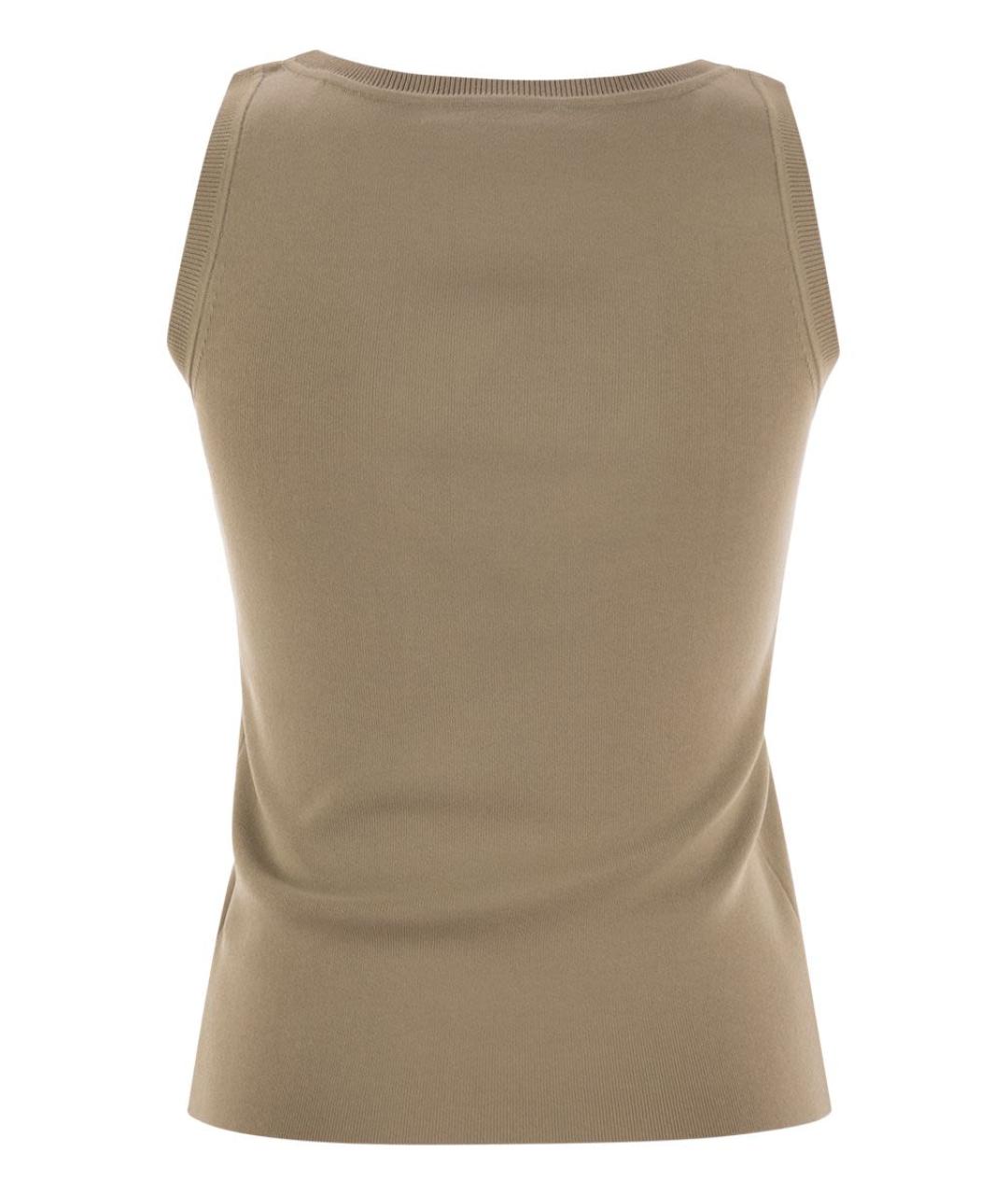 MAX MARA Бежевая вискозная майка, фото 2