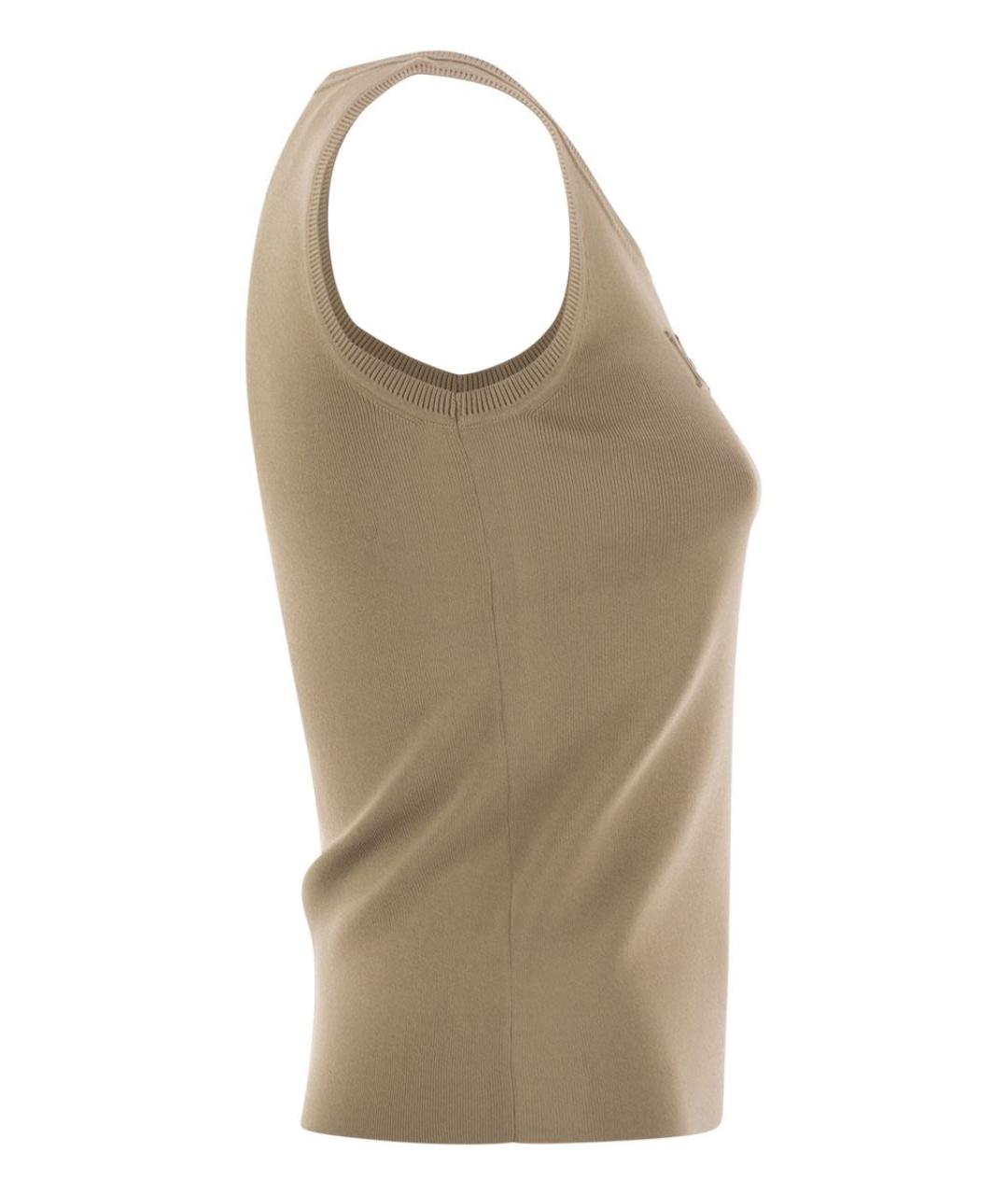 MAX MARA Бежевая вискозная майка, фото 3