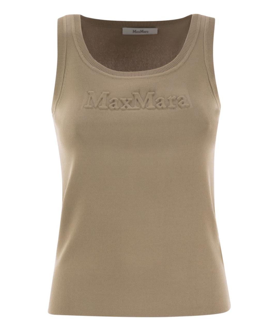 MAX MARA Бежевая вискозная майка, фото 1
