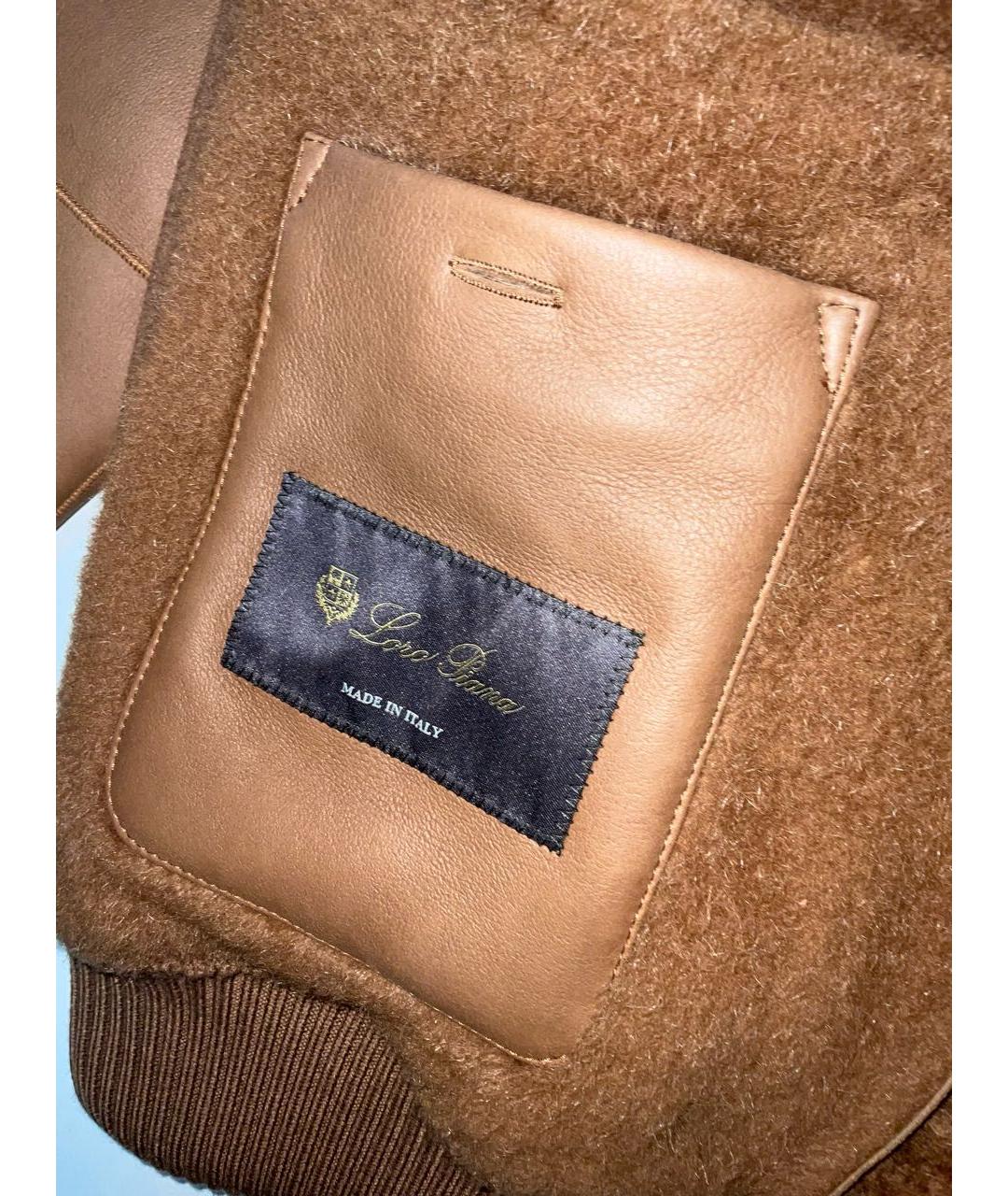 LORO PIANA Коричневая меховая дубленка/шуба, фото 7