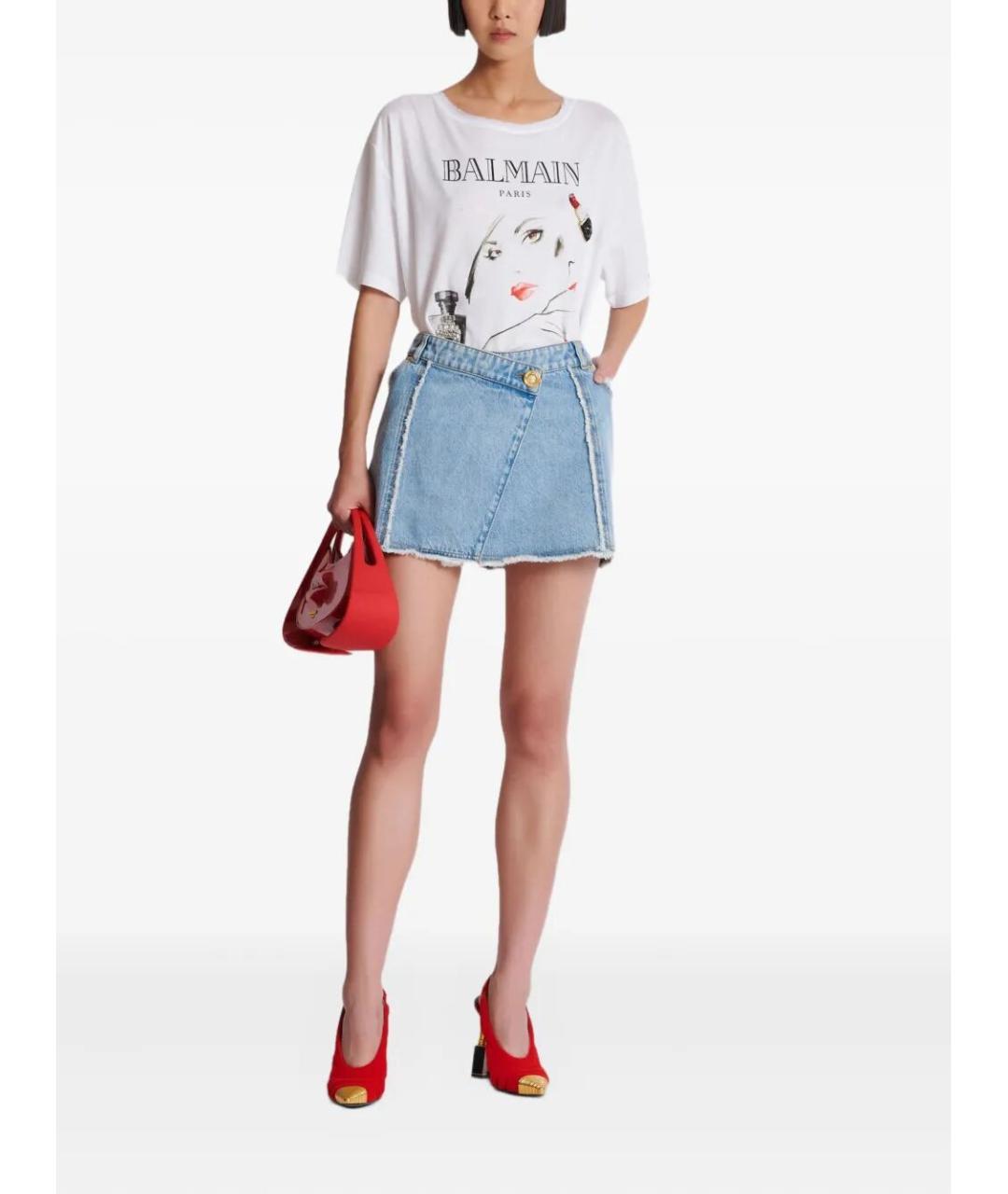 BALMAIN Белая хлопковая футболка, фото 2
