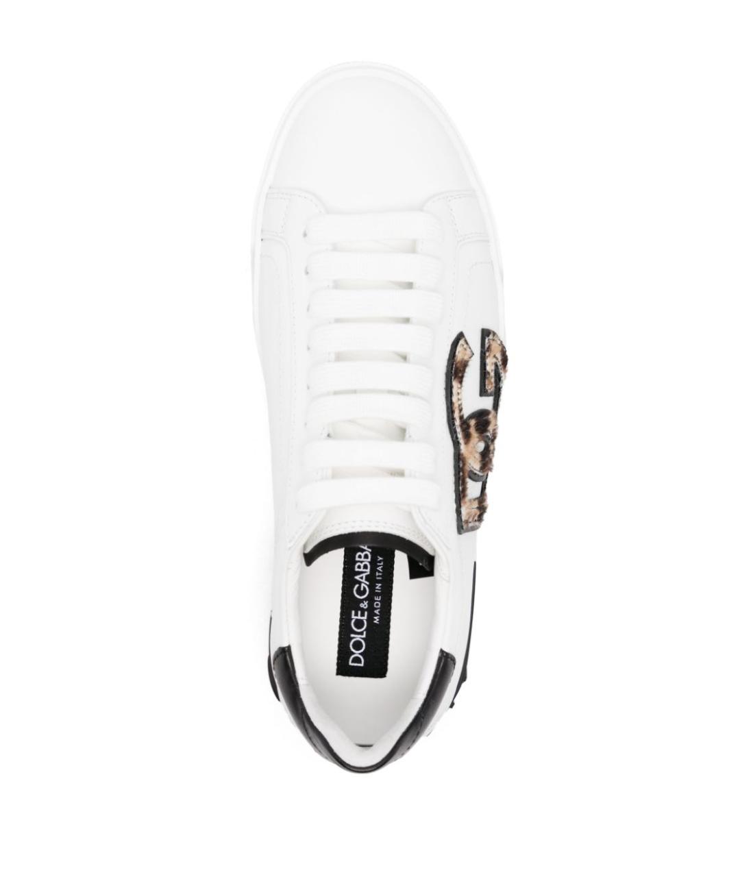 DOLCE&GABBANA Белые кожаные кеды, фото 5