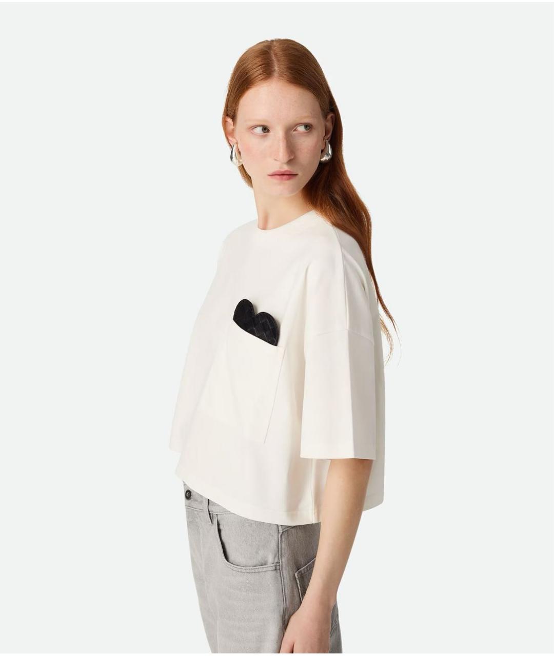 BOTTEGA VENETA Белая хлопковая футболка, фото 6