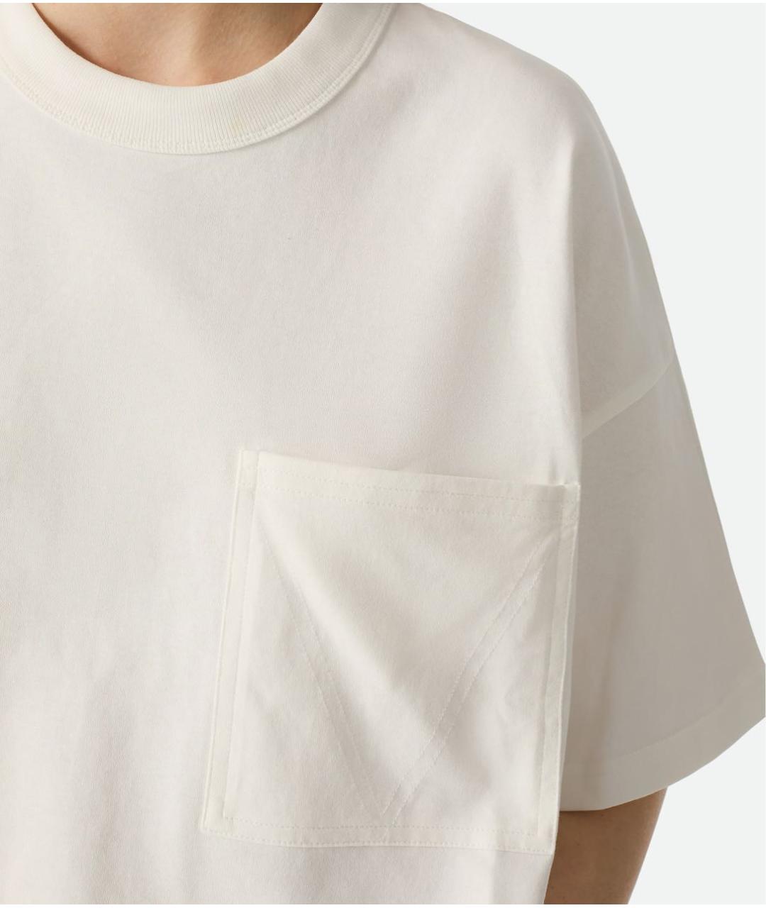 BOTTEGA VENETA Белая хлопковая футболка, фото 4