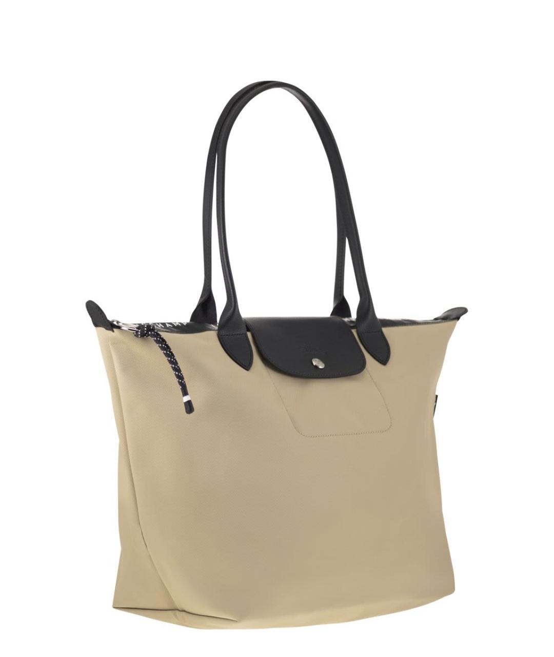 LONGCHAMP Бежевая тканевая сумка тоут, фото 4