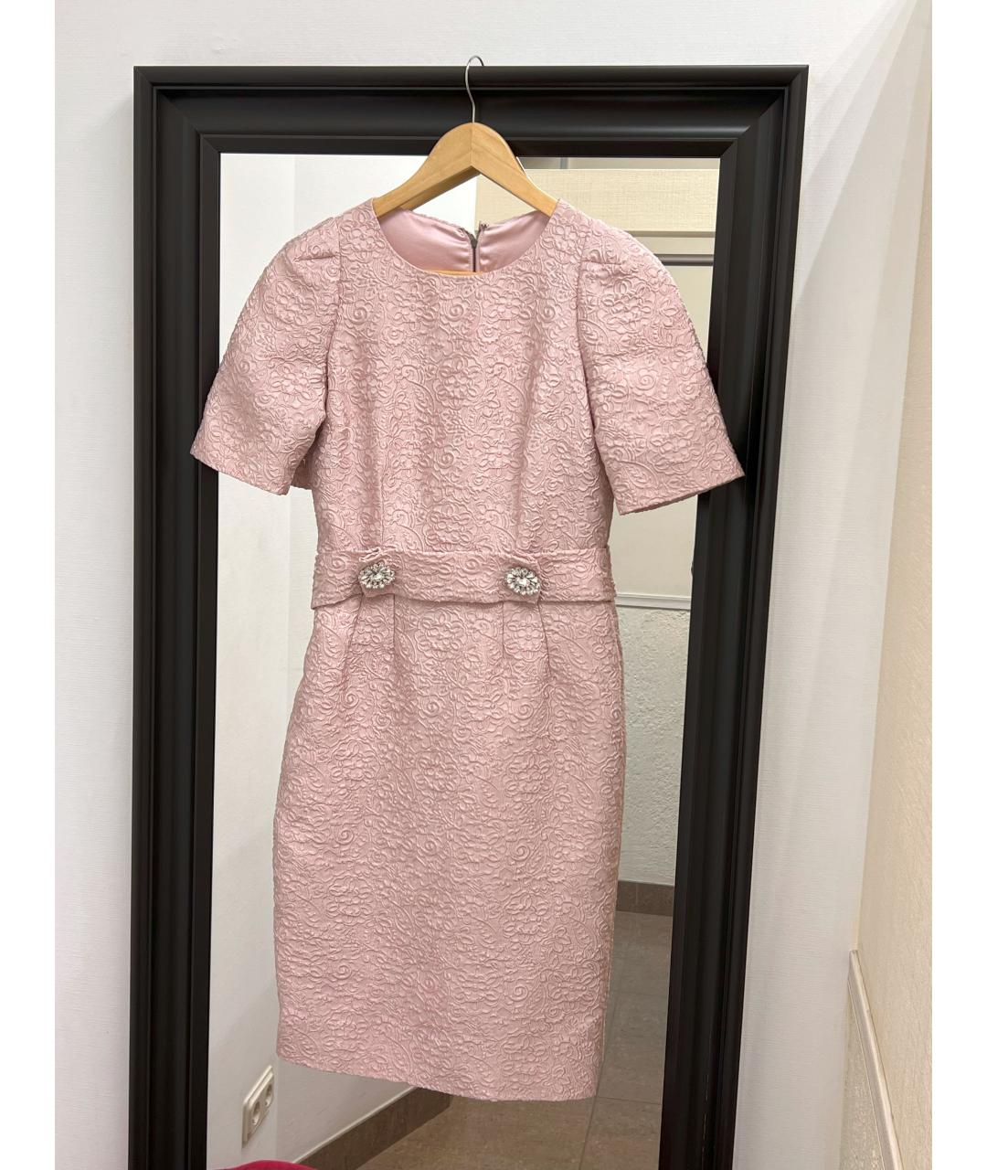 DOLCE&GABBANA Розовое коктейльное платье, фото 8
