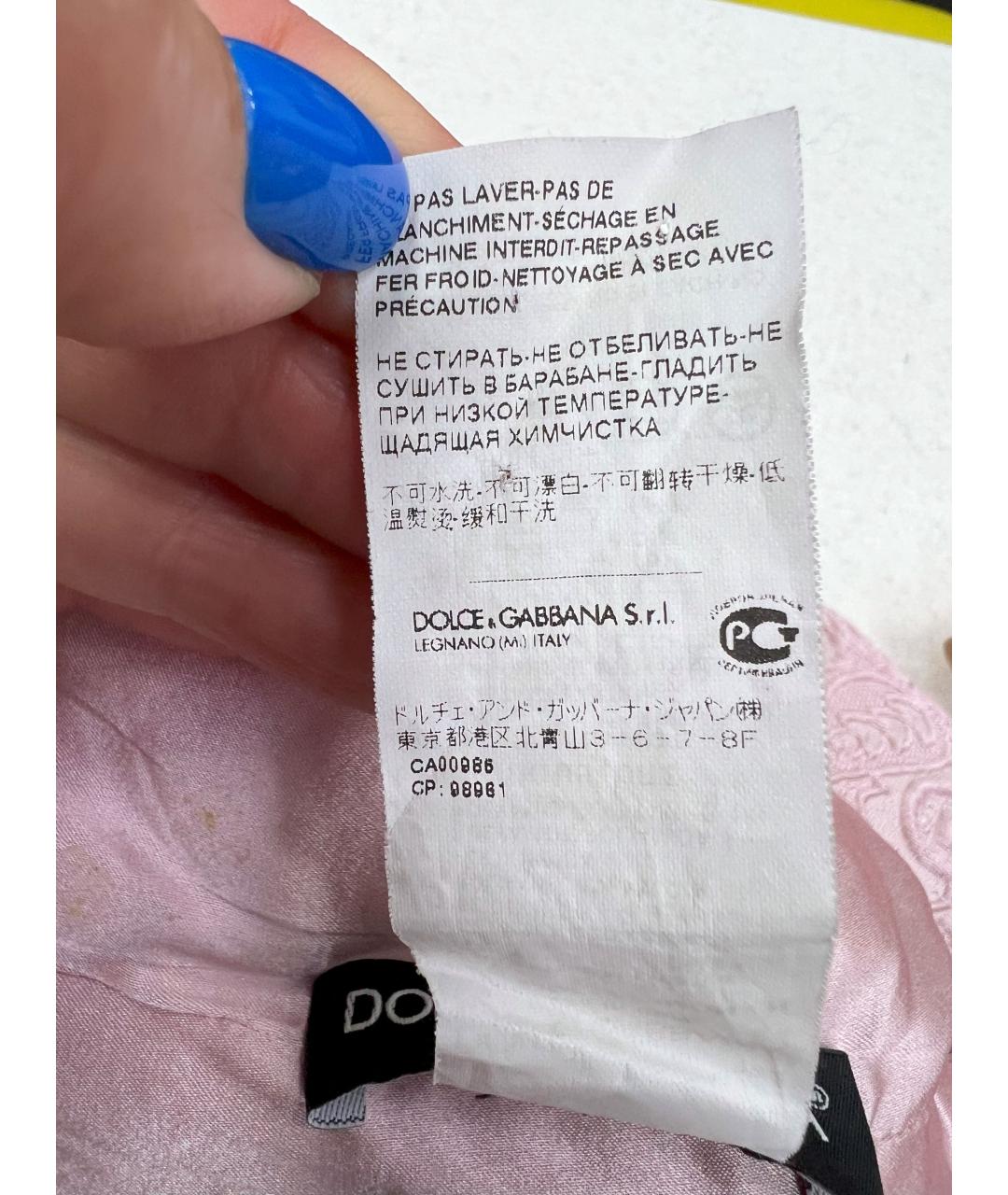 DOLCE&GABBANA Розовое коктейльное платье, фото 5