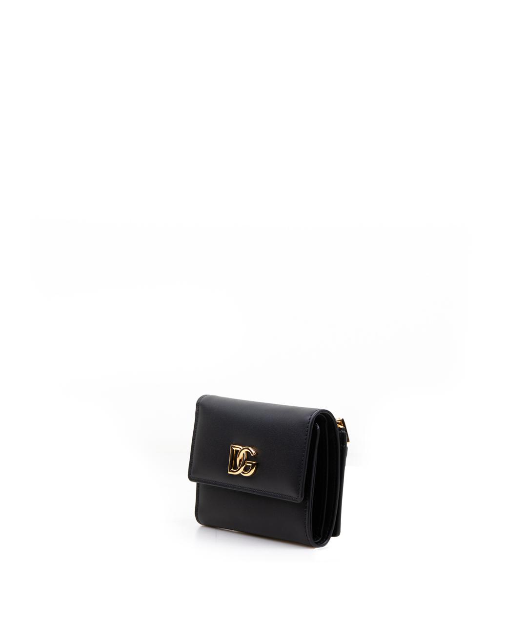 DOLCE&GABBANA Черный кожаный кошелек, фото 2